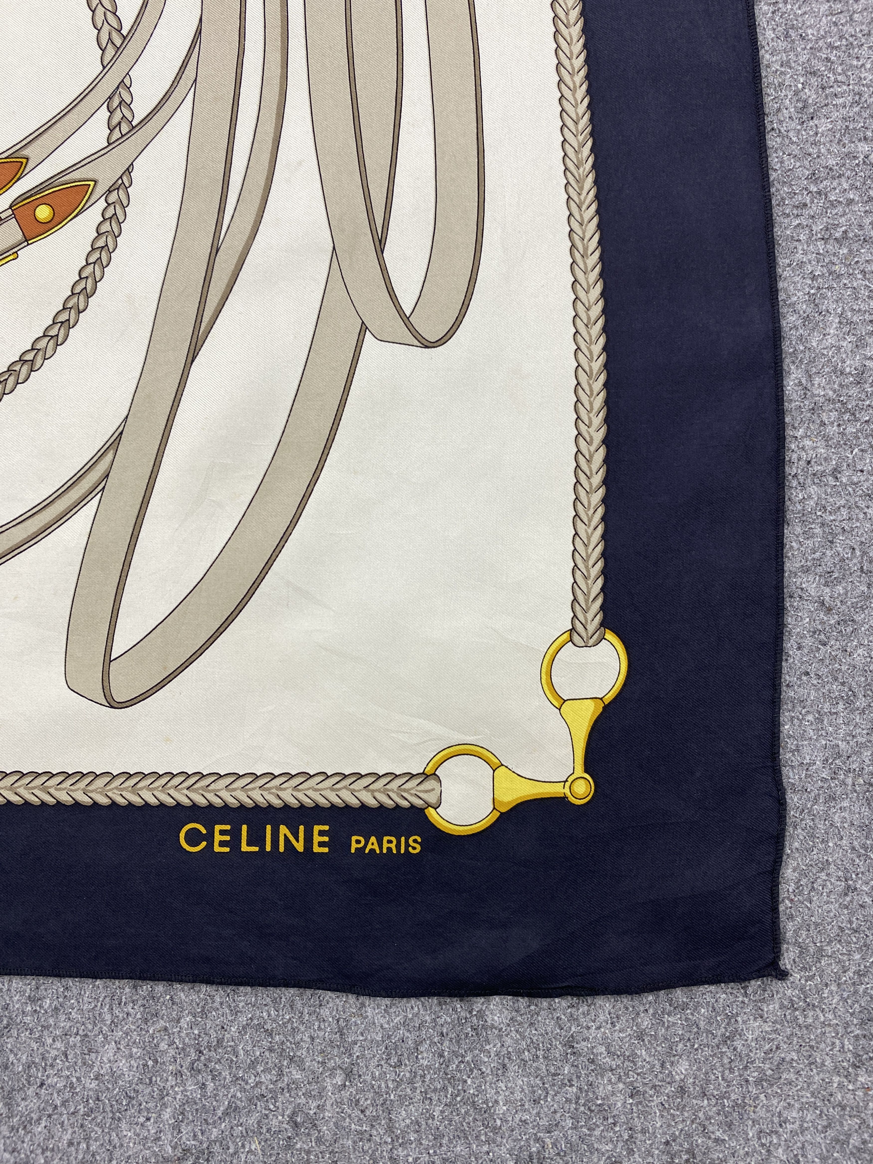Celine × Vintage Vintage Celine Foulards / Silk Scarf / Silk Shawl SN0019 Size ONE SIZE - 4 Thumbnail