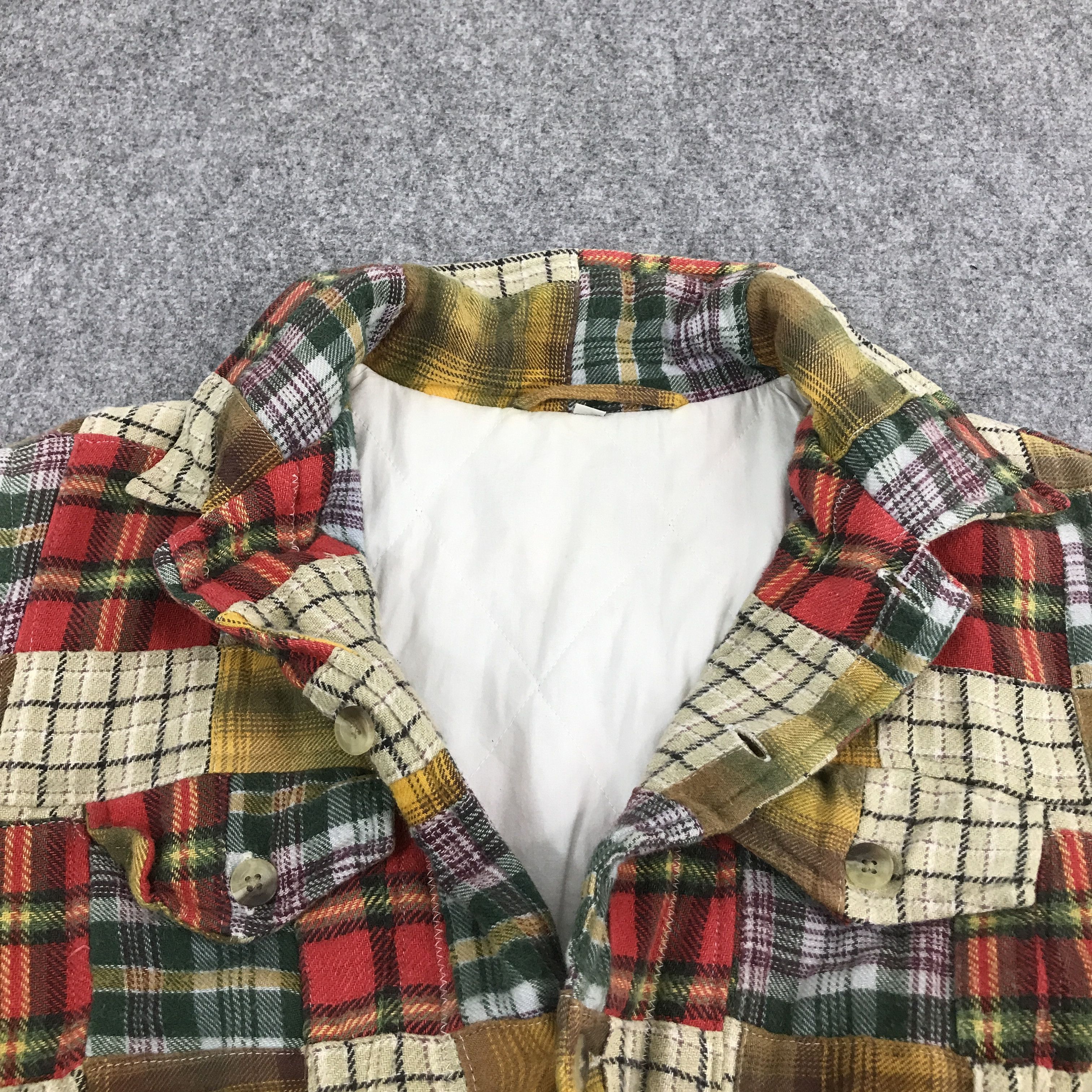 Japanese Brand × Vintage Vtg Japanese brand patchwork Tartan designs button jacket Size US M / EU 48-50 / 2 - 5 Thumbnail