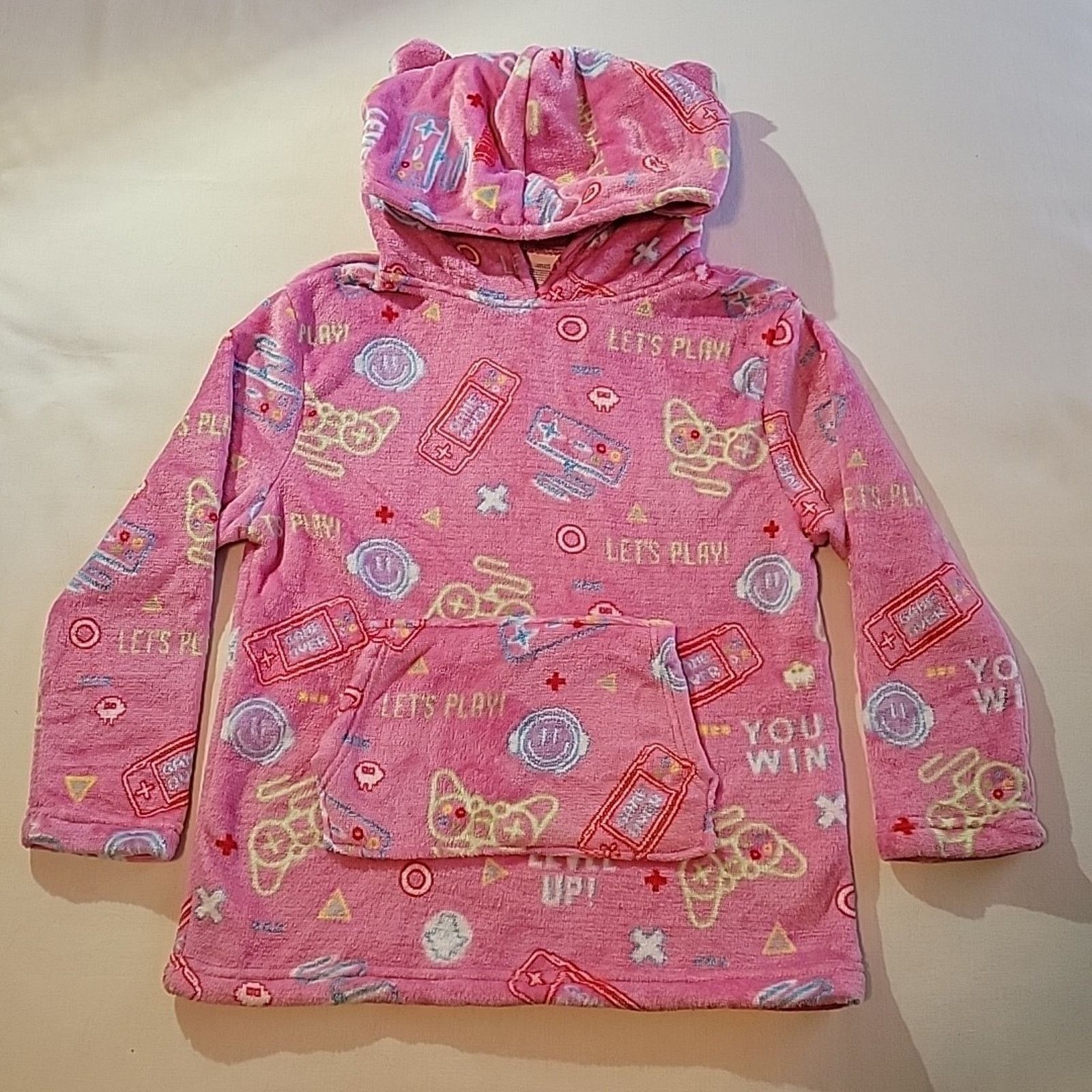 The Unbranded Brand Pink Blanket Hoodie Gaming Oversized Soft Fleece Glows Size ONE SIZE - 1 Thumbnail
