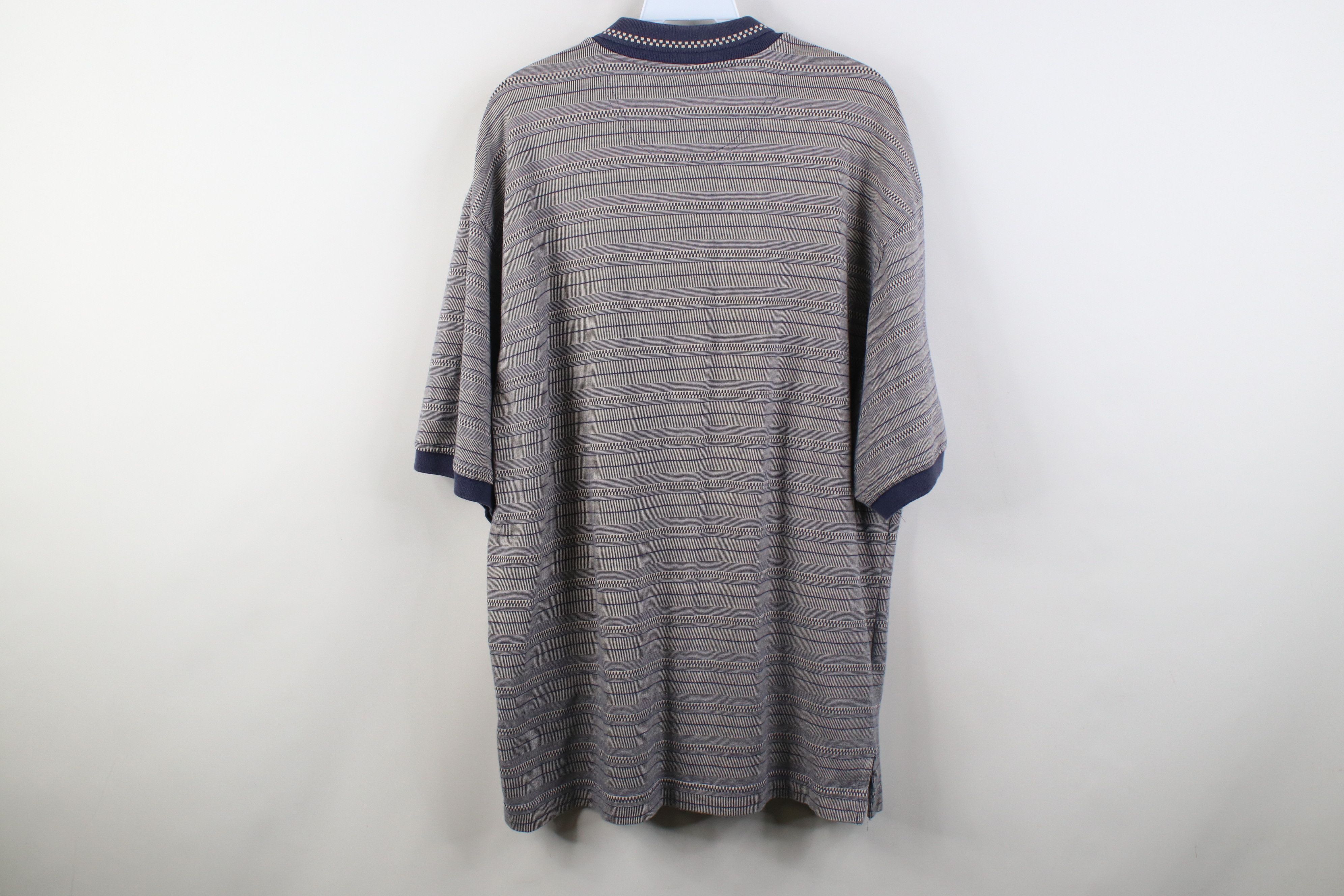 Vintage Vintage 90s Streetwear Fit Striped Knit Golf Polo Shirt Size US L / EU 52-54 / 3 - 9 Thumbnail