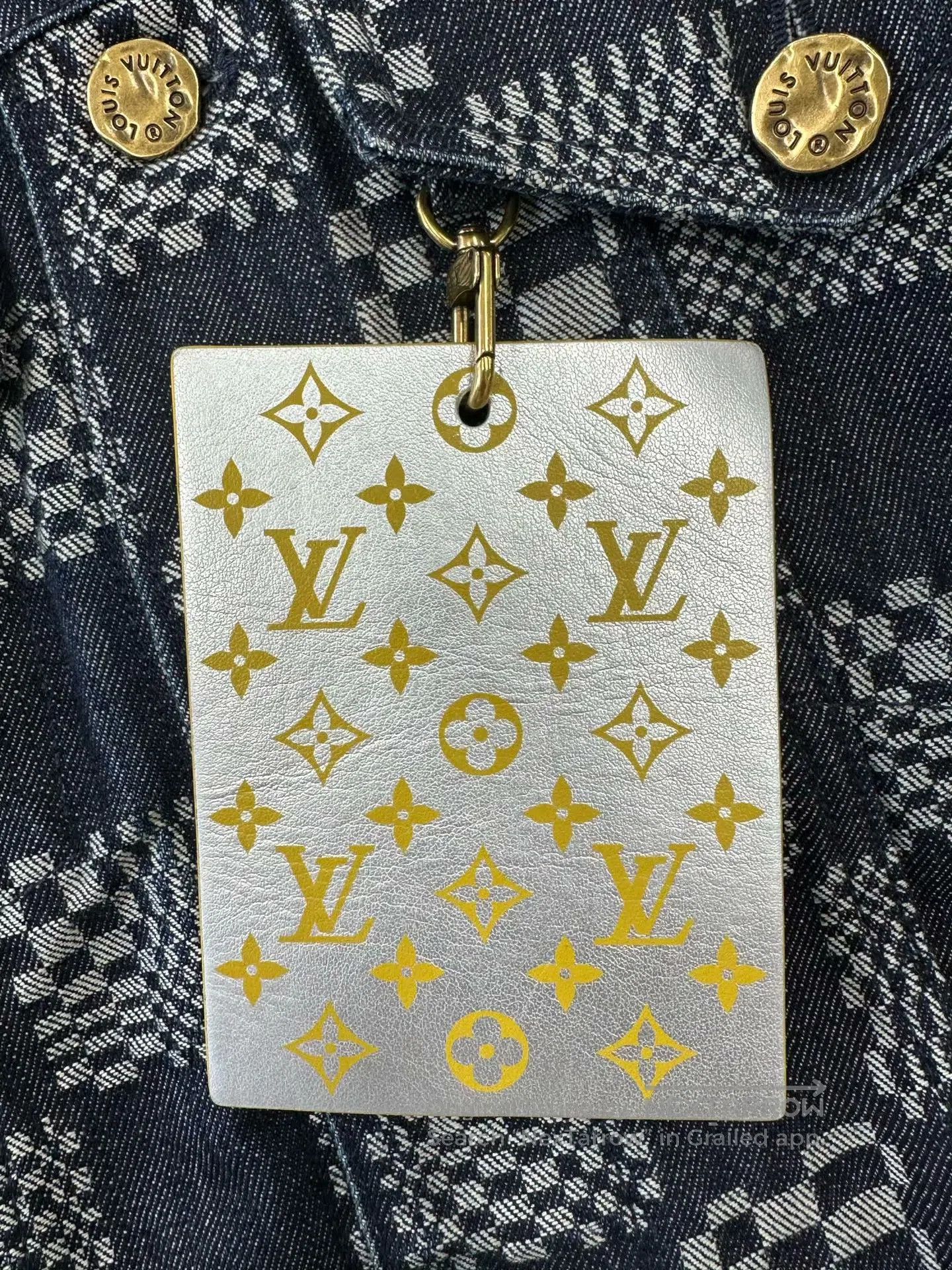 Louis Vuitton Louis Vuitton Navy blue checkered denim jacket with logo p Size US S / EU 44-46 / 1 - 3 Thumbnail
