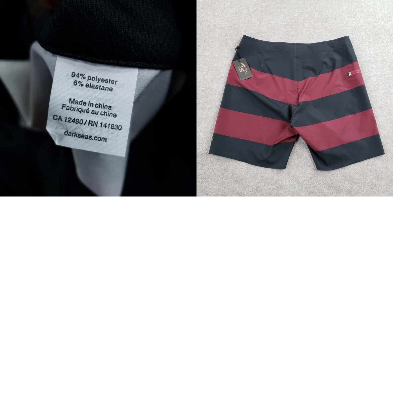 Vintage Dark Seas Overtide Board Shorts Mens 34 Black Striped Drawstring Back Pocket Size US 34 / EU 50 - 9 Thumbnail