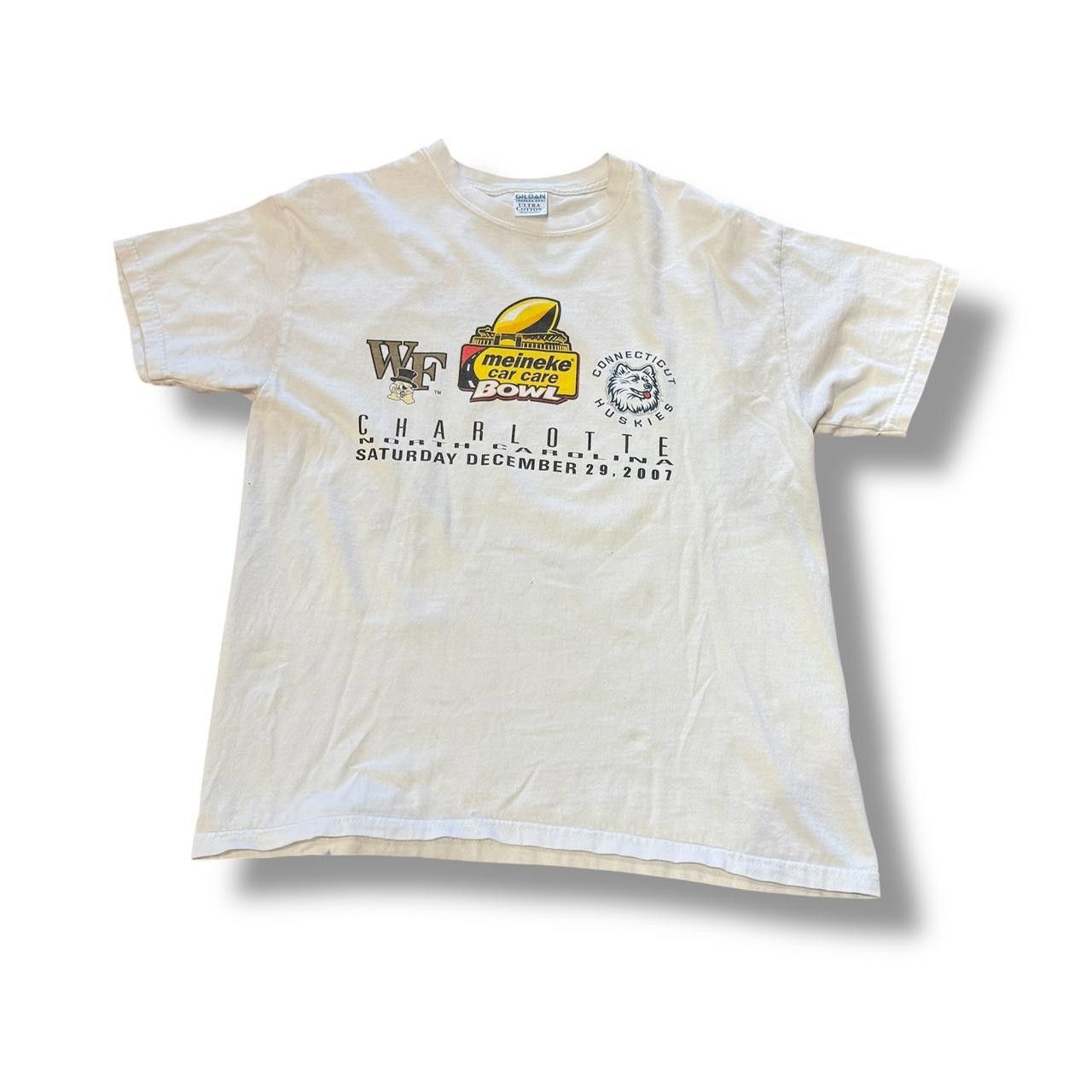 Designer White 2007 Meineke Car Bowl Tee Size US L / EU 52-54 / 3 - 1 Thumbnail