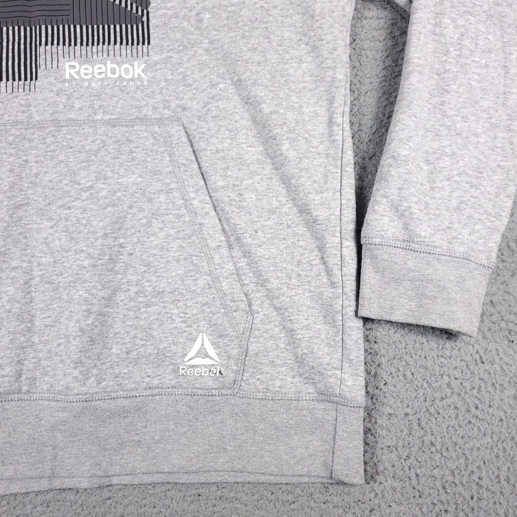 Reebok VINTAGE Reebok Hoodie Pullover Men Large Gray Sports Casual Fleece Sweatshirt Size US L / EU 52-54 / 3 - 5 Thumbnail