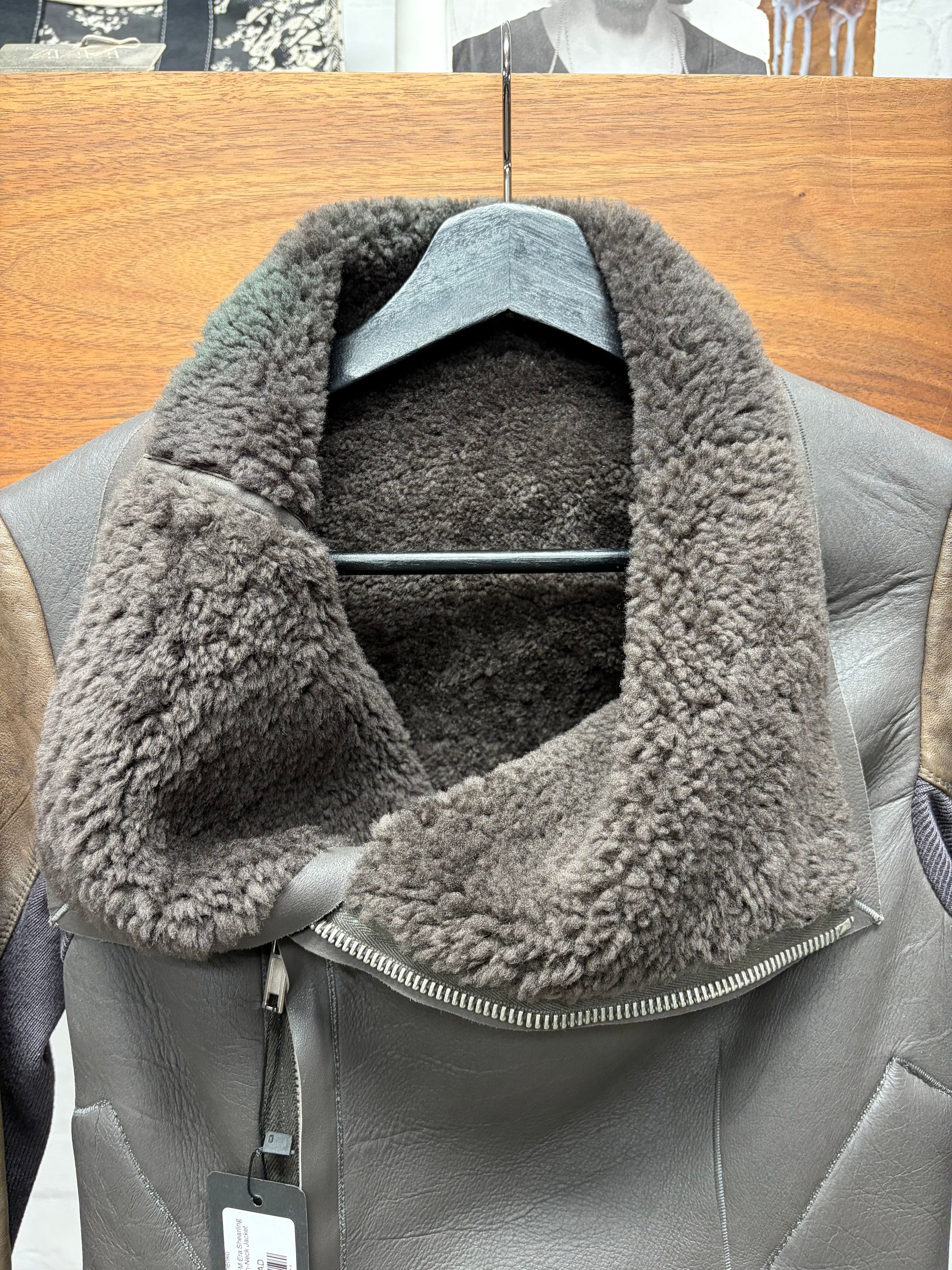 Rick Owens Rick Owens ‘Naska’ O&M Era Shearling Lined Dust Brown High-Neck Jacket Size US L / EU 52-54 / 3 - 3 Thumbnail