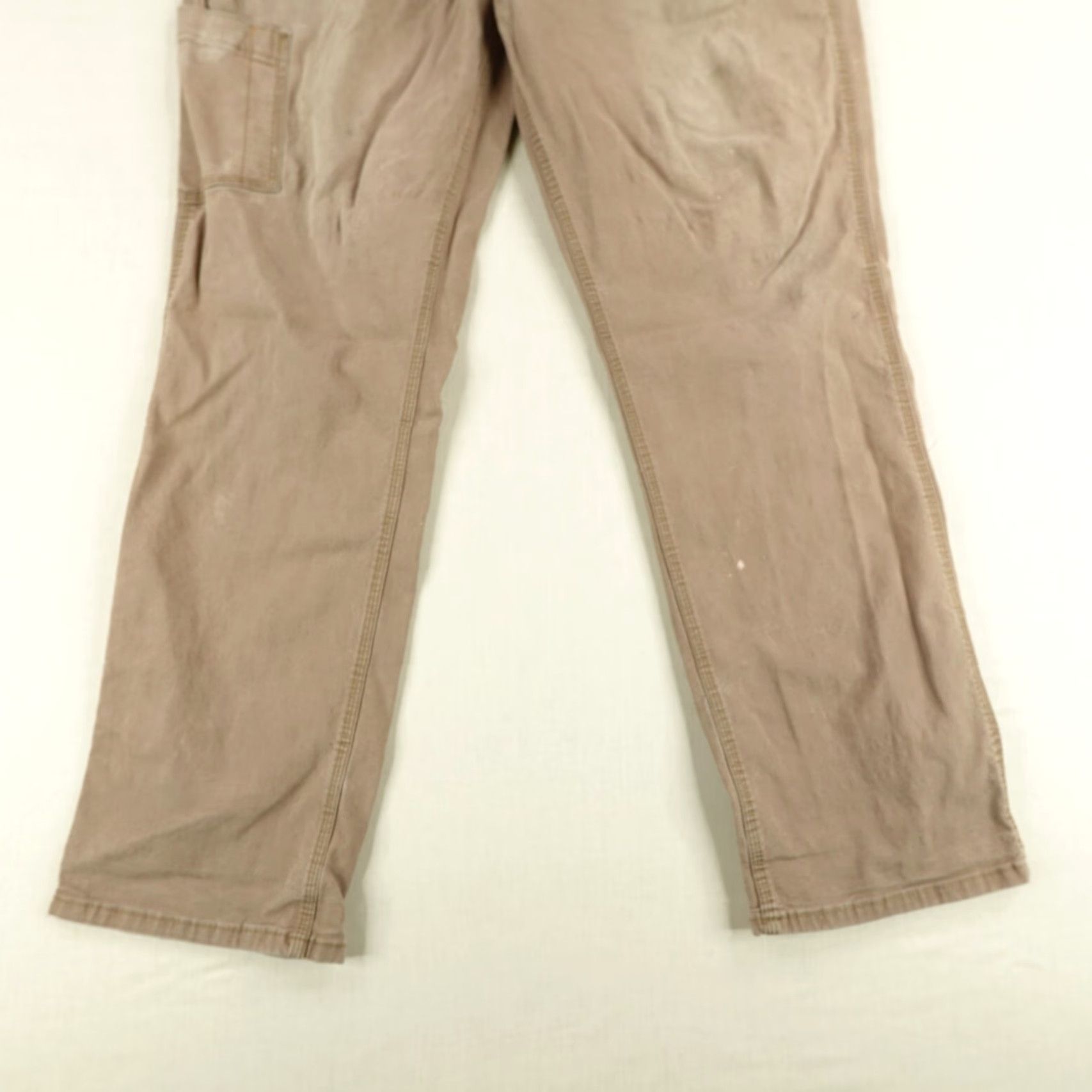 Ariat Ariat Pants Mens 36x32 Carpenter Canvas Workwear Relaxed Straight Brown 80% Cotton 20% Spandex Mens Regular Inseam 30" W36 L32 Size US 40 / EU 56 - 3 Thumbnail