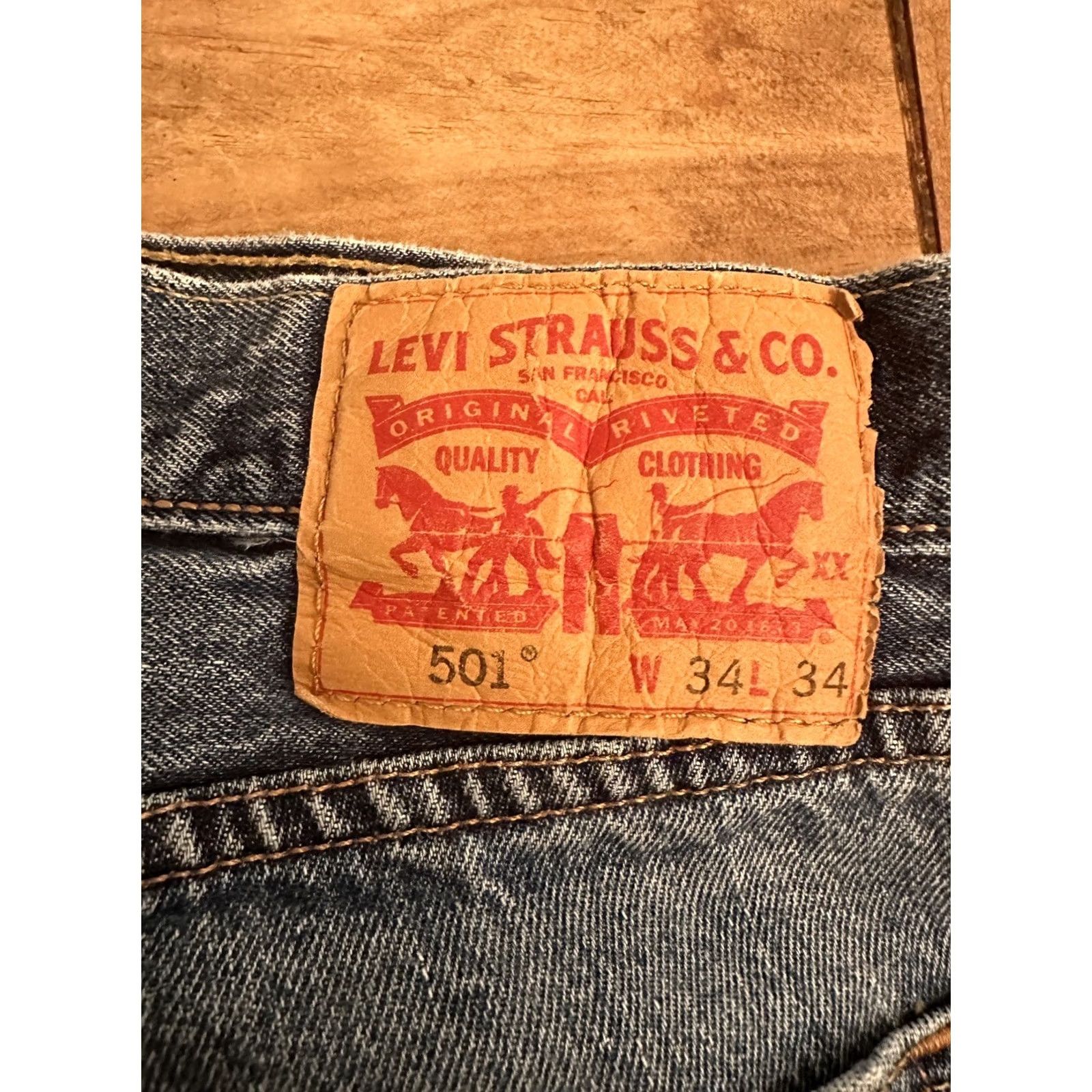 Levi's Levi's 501 Jeans Distressed Button Fly Mens 34X34 Denim Straight Classic Blue 5-Pocket Regular Fit Casual Vintage? Size US 34 / EU 50 - 5 Thumbnail