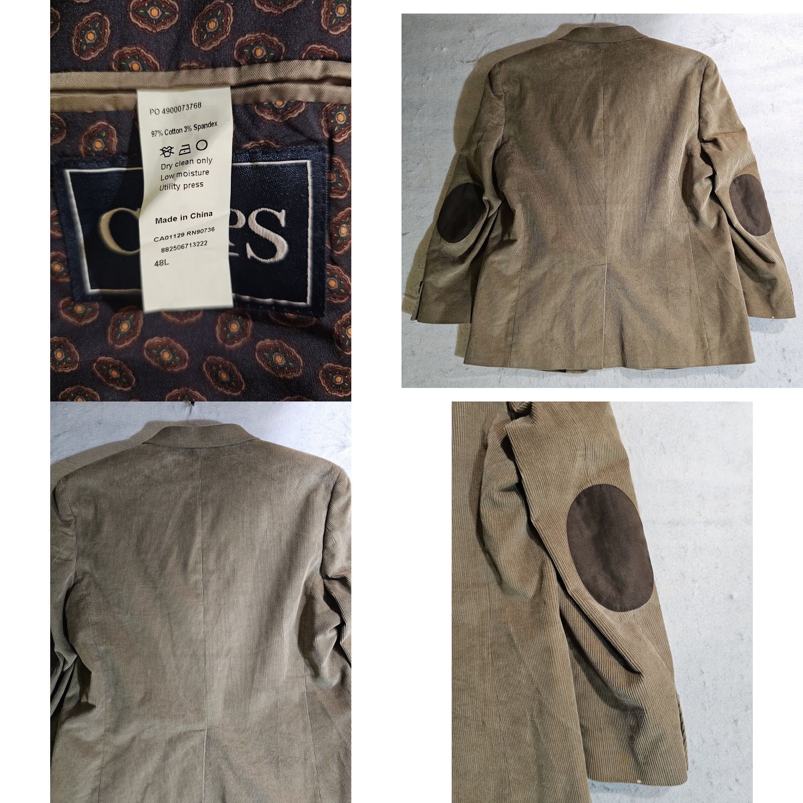 Chaps Chaps Classic Corduroy Blazer w/ Elbow Patches Sports Coat Jacket 2 Button Sz 48 Size 48R - 8 Thumbnail