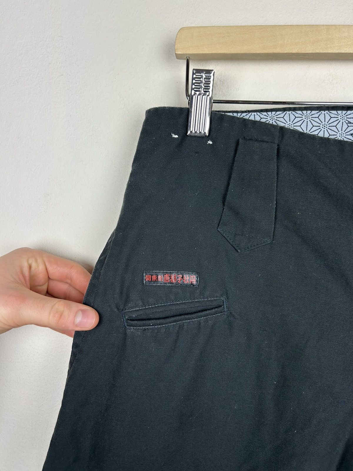 Japanese Brand × Vintage Steal! Vintage 2000s Japan Wide Leg Denim Pattern Pants Size US 31 - 2 Thumbnail