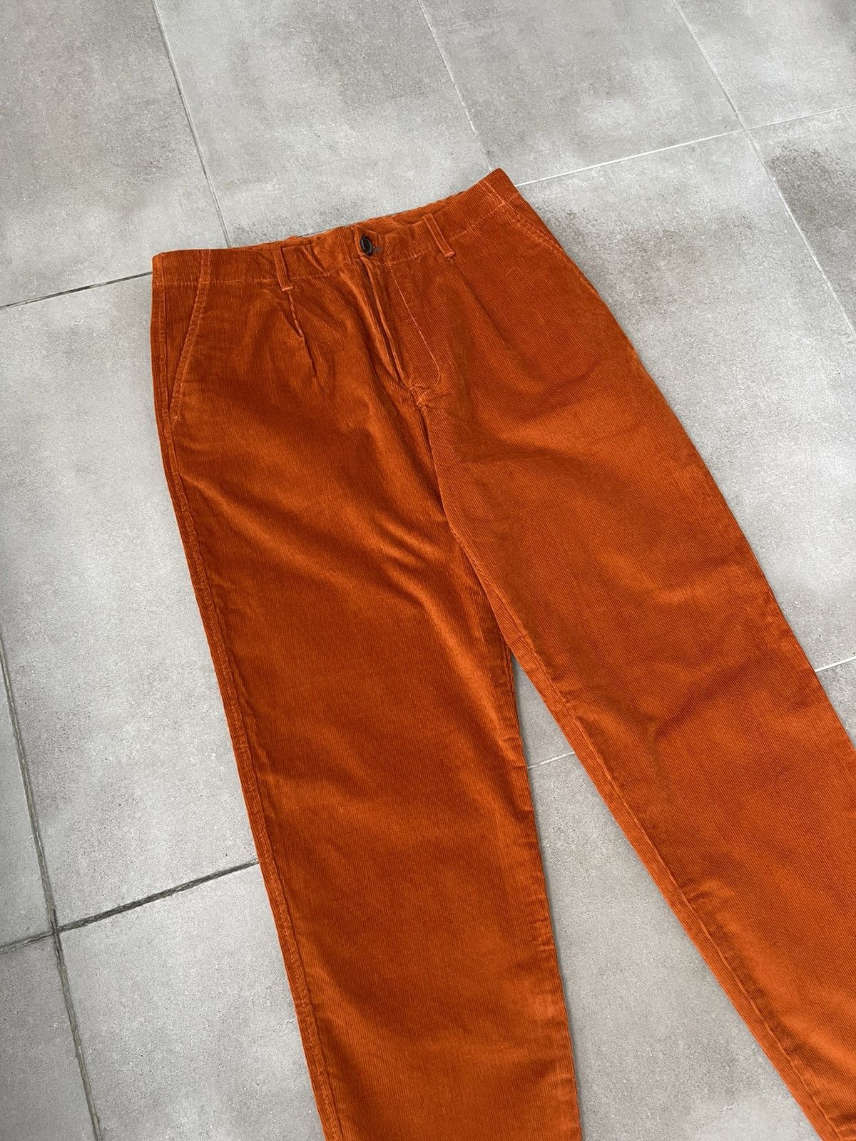 Paul Smith !DS! FW22 Paul Smith Orange Corduroy Pleated Trousers Size US 32 / EU 48 - 6 Thumbnail