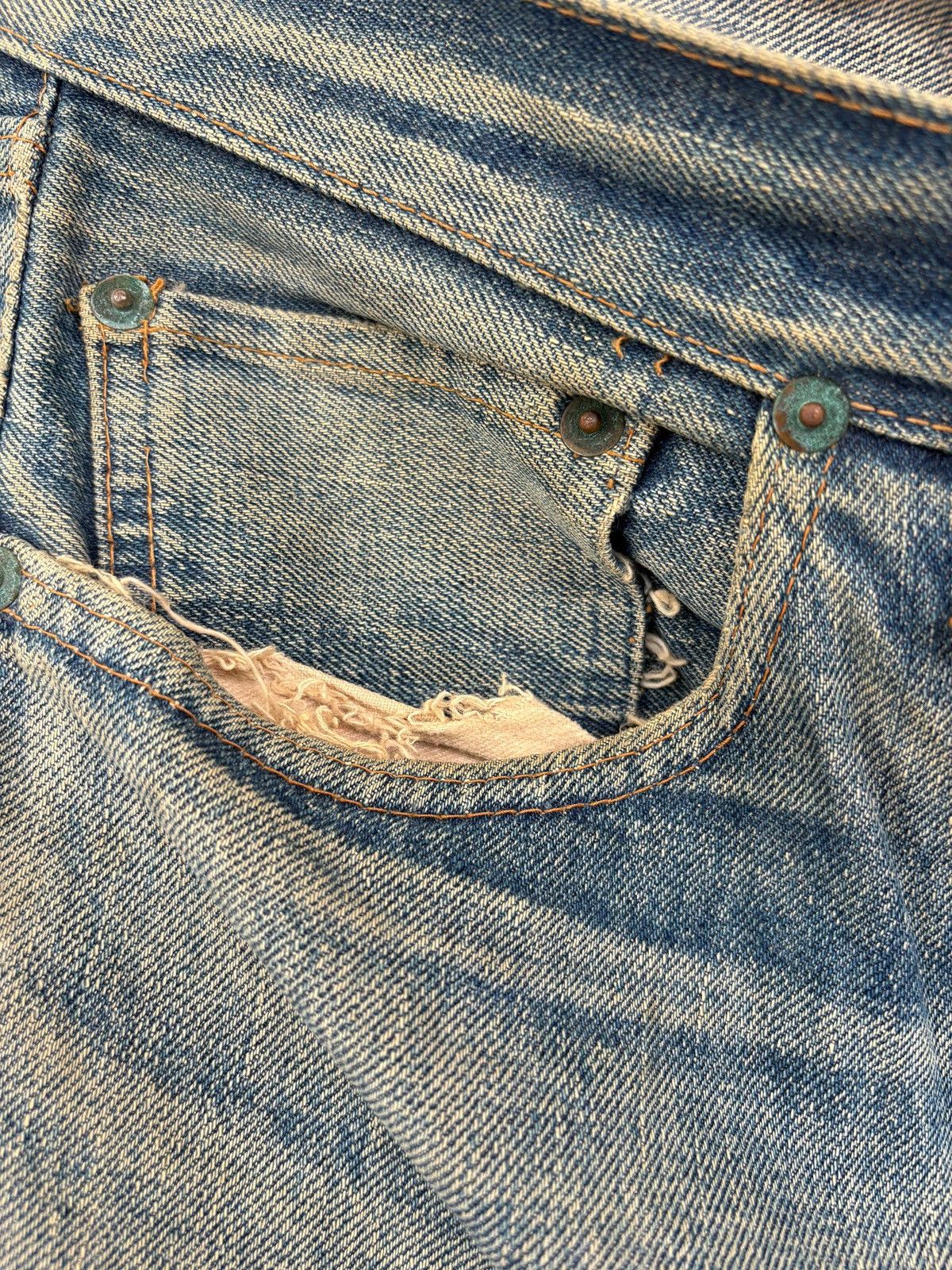 Levi's Vintage Clothing × Vintage VTG 70’s Levi’s 501 Rindem Small e Jeans Button No6 Trash Size US 32 / EU 48 - 11 Thumbnail