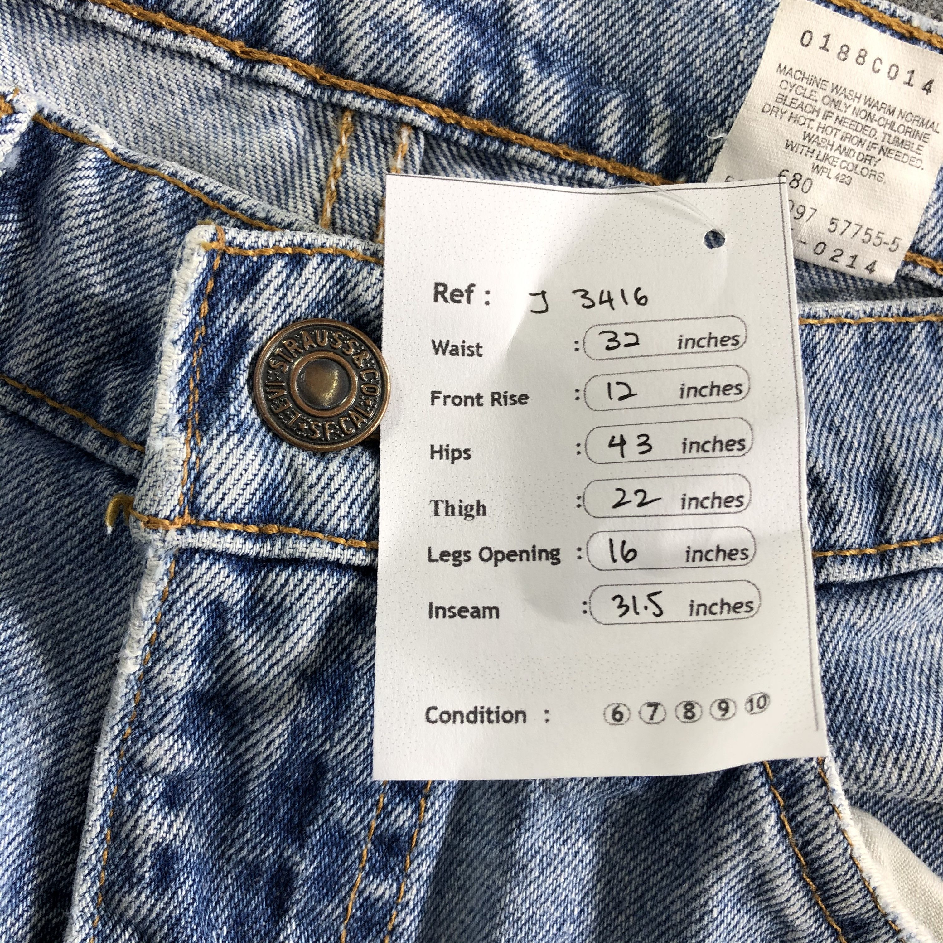 Levi's Vintage Light Wash Levis 505 Jeans-J3416 Size 32" / US 10 / IT 46 - 12 Thumbnail