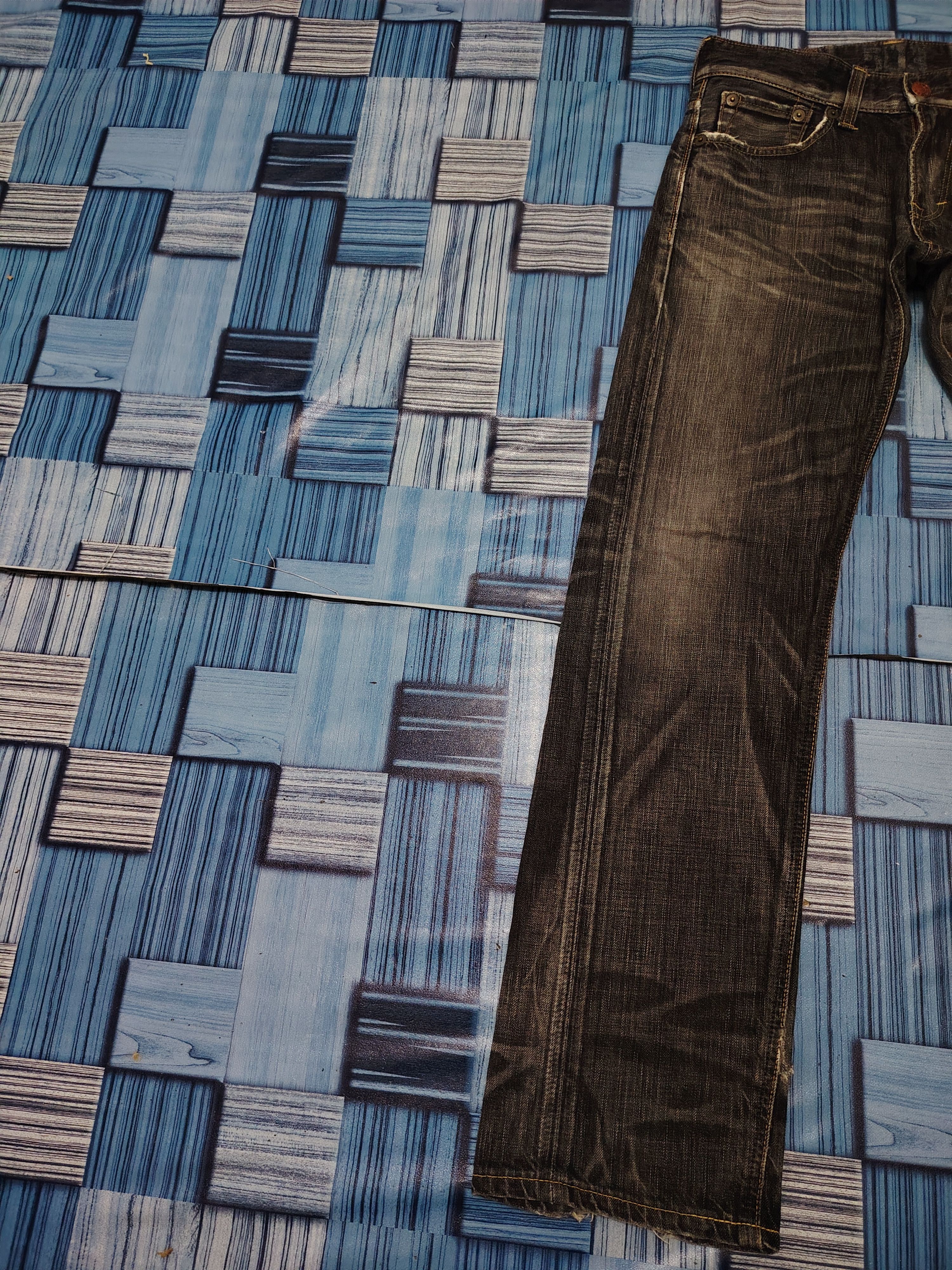 Who Decides War Japanese Edwin 503 Blue Trip Flared Jeans Distressed Jeans Size US 30 / EU 46 - 6 Thumbnail