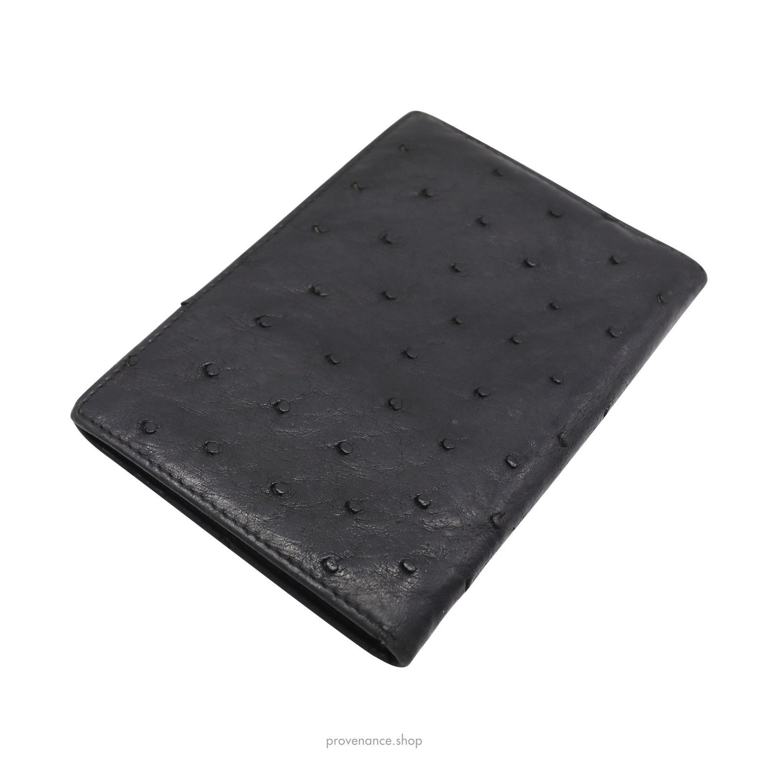 Gucci 🔴 Gucci Tall Wallet - Black Ostrich Leather Size ONE SIZE - 5 Thumbnail