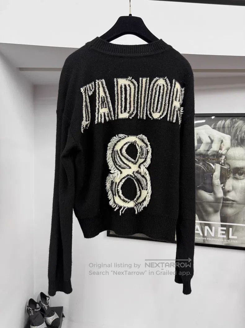 Dior Dior Black back tassel 8-character cashmere sweater Size XS / US 0-2 / IT 36-38 - 2 Thumbnail
