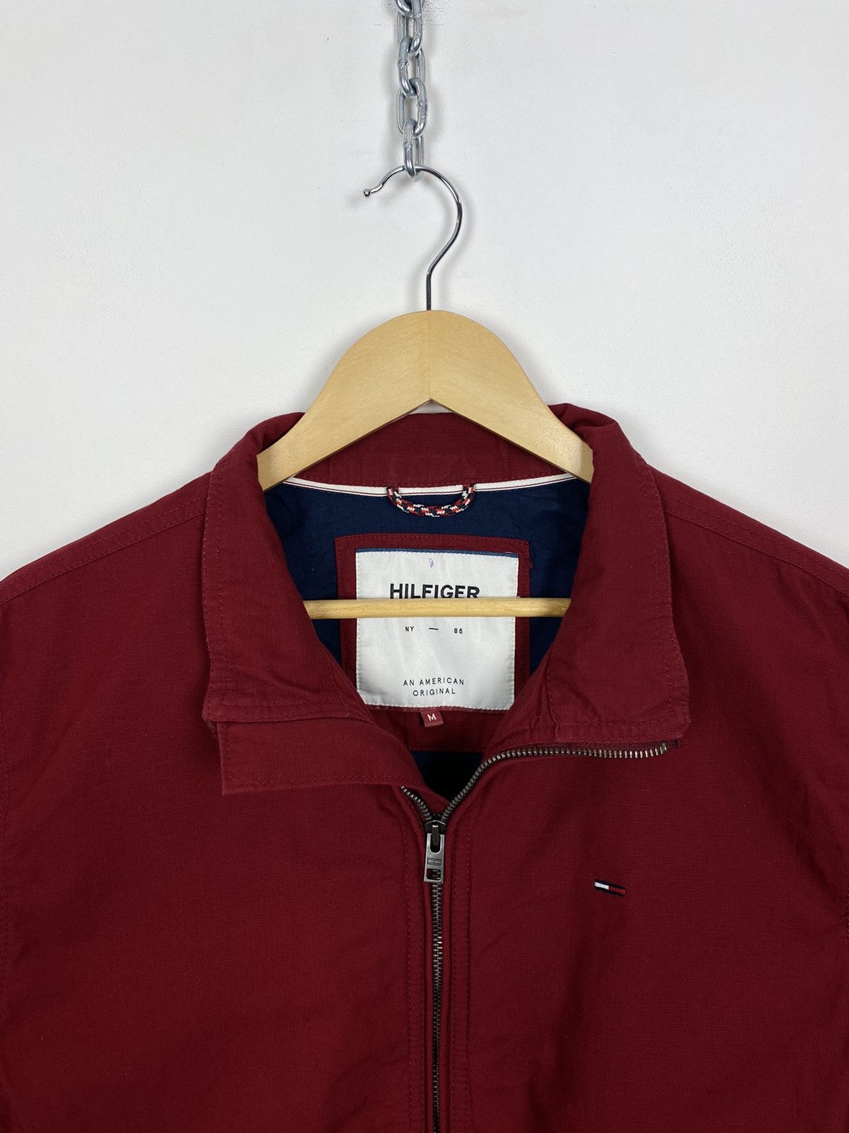 Tommy Hilfiger Hilfiger Denim Full Zip Bomber Jacket Size M Red Cotton Size US M / EU 48-50 / 2 - 3 Thumbnail