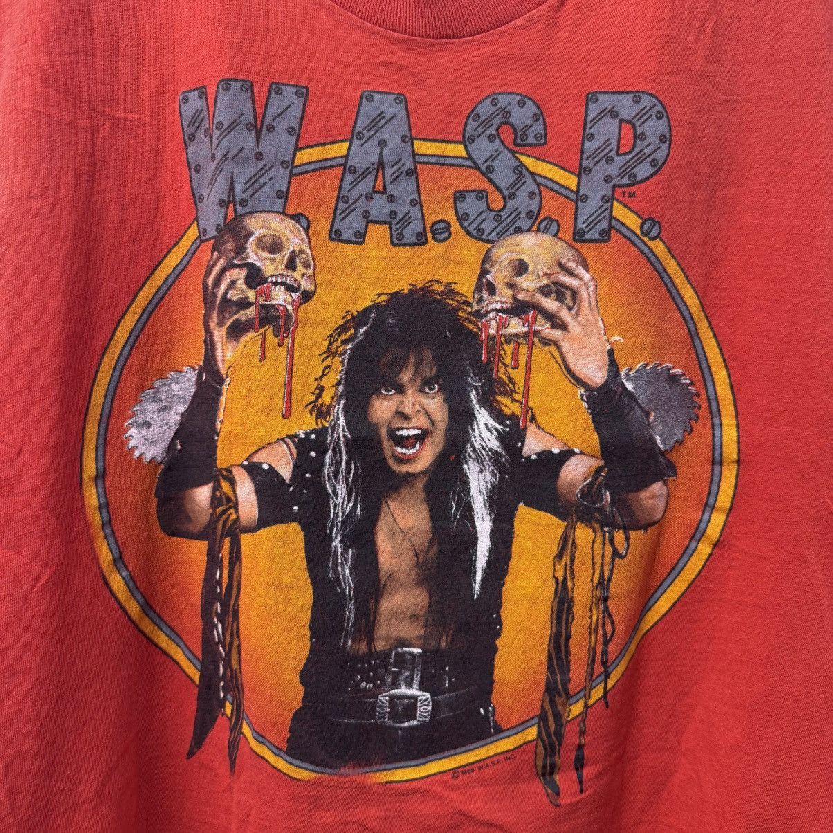 Vintage RARE Vintage 80s WASP Fucked Up Double Sided Cutoff Band Tee Size US L / EU 52-54 / 3 - 5 Thumbnail