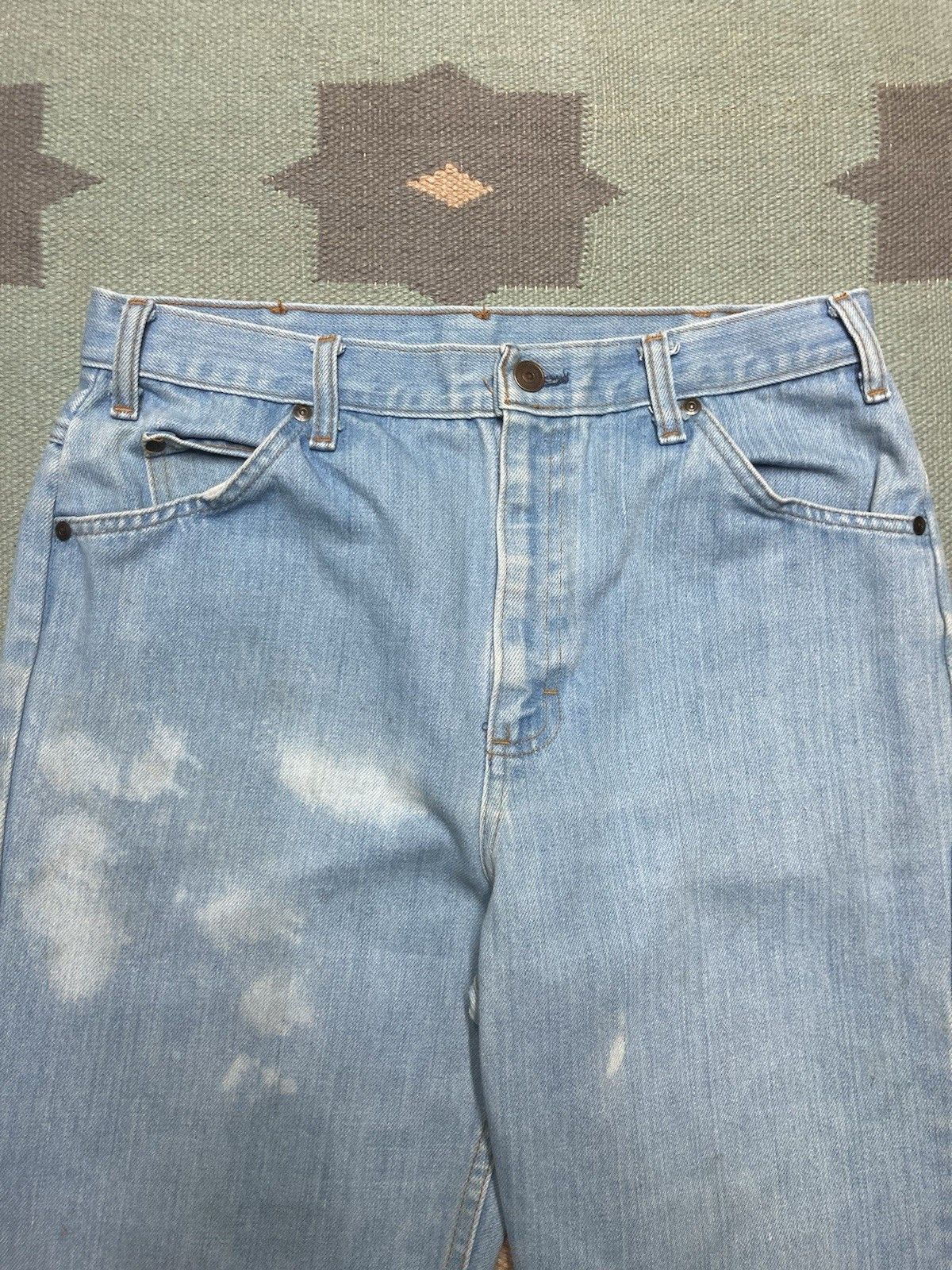 Vintage 70s denim blue jeans bootcut flare faded wash hippie 31x33 Size US 31 - 4 Thumbnail