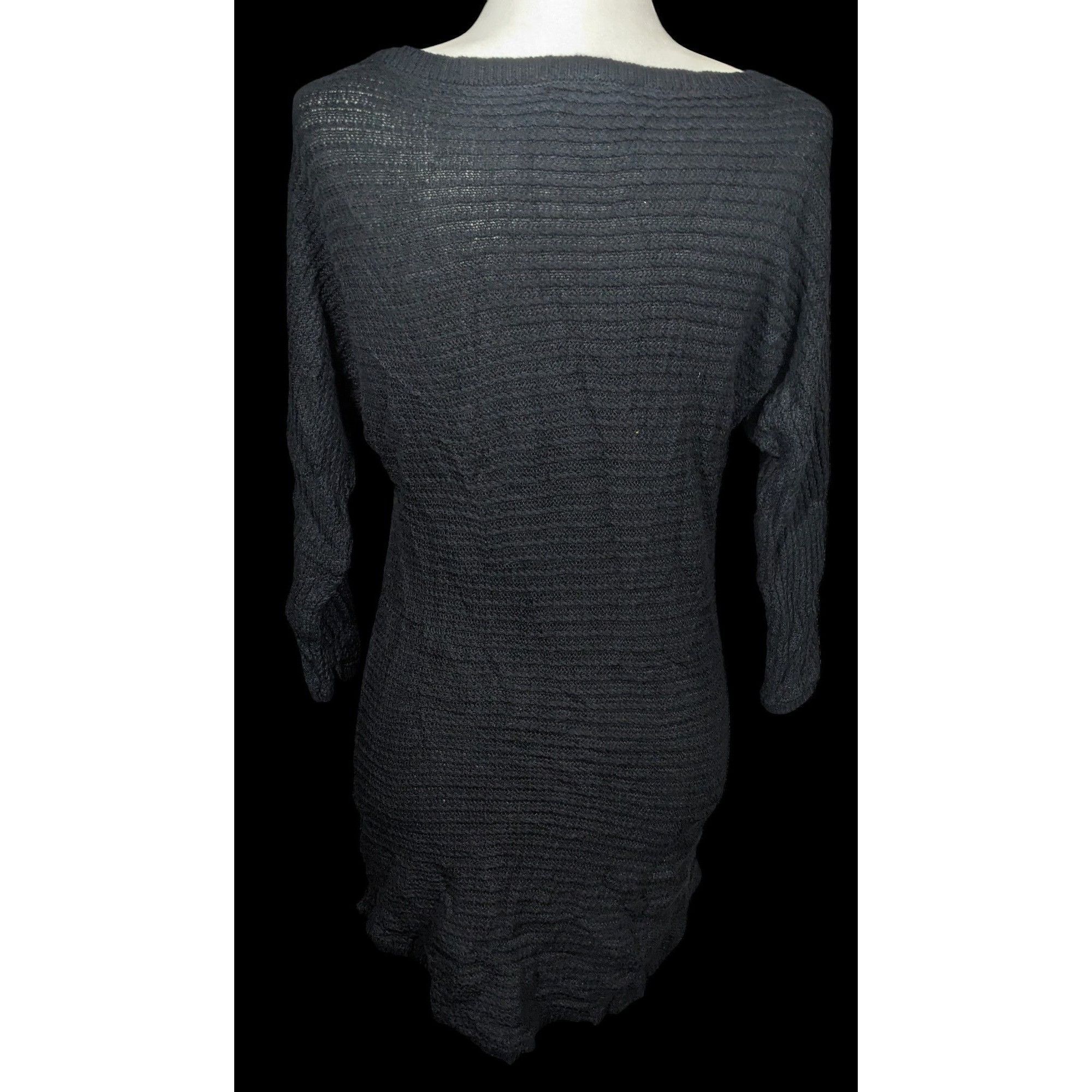 Other New York & Company Corporate Goth Black Knit Sweater Size XS / US 0-2 / IT 36-38 - 2 Thumbnail