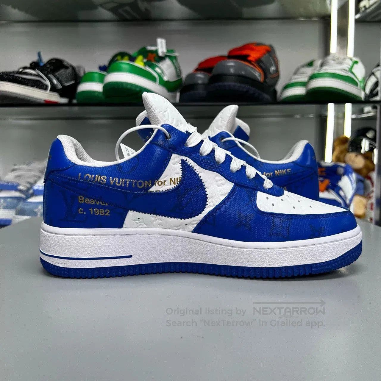 Louis Vuitton AF1 Louis Vuitton White Blue. Size US 6.5 / EU 39-40 - 3 Thumbnail