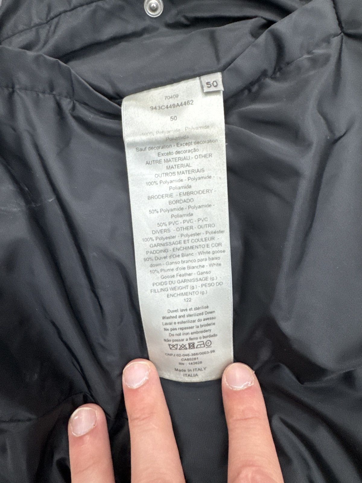 Dior oblique puffer dark grey