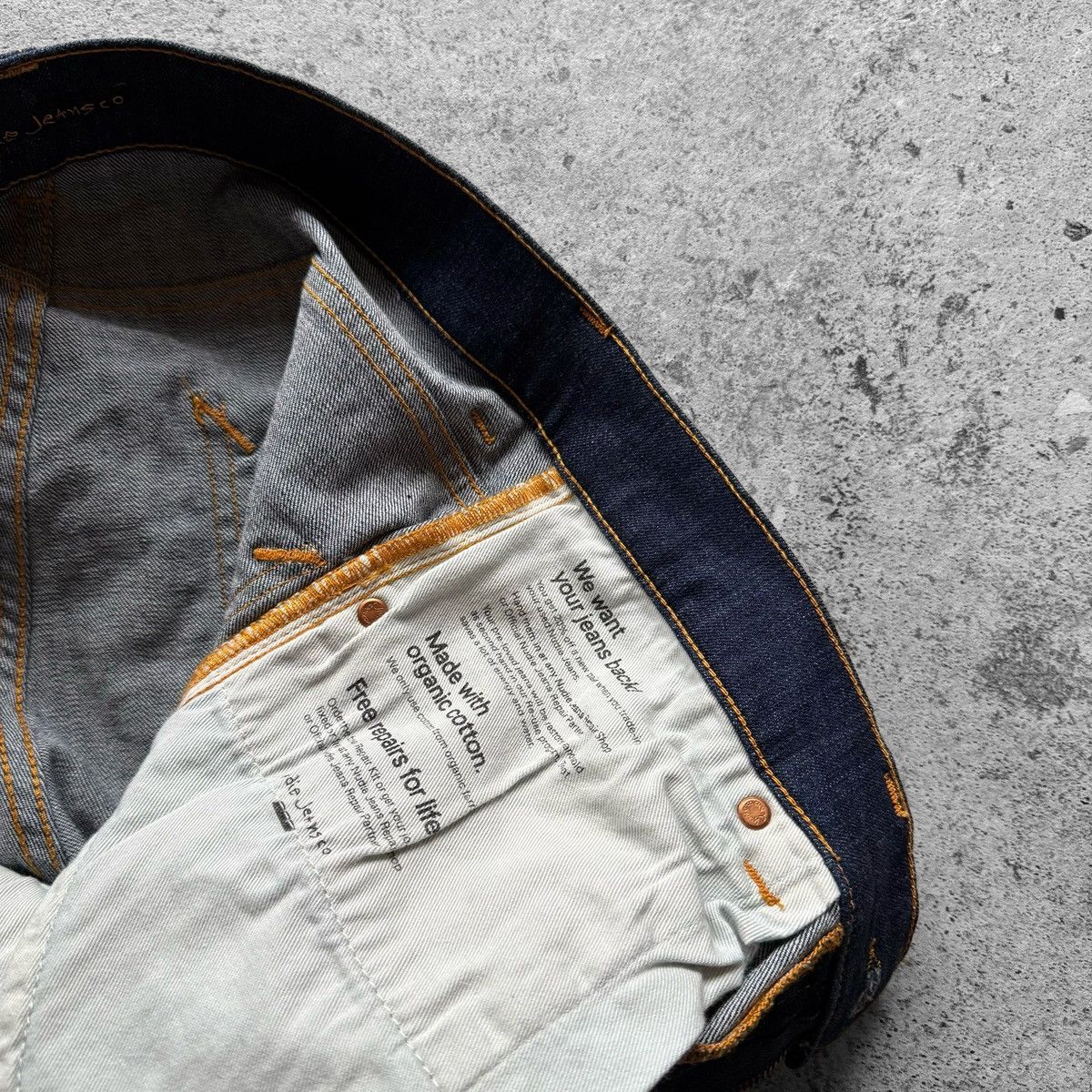 Nudie Jeans Nudie Jeans Mens Dark Blue Indigo Raw Denim Jeans Size US 32 / EU 48 - 5 Thumbnail
