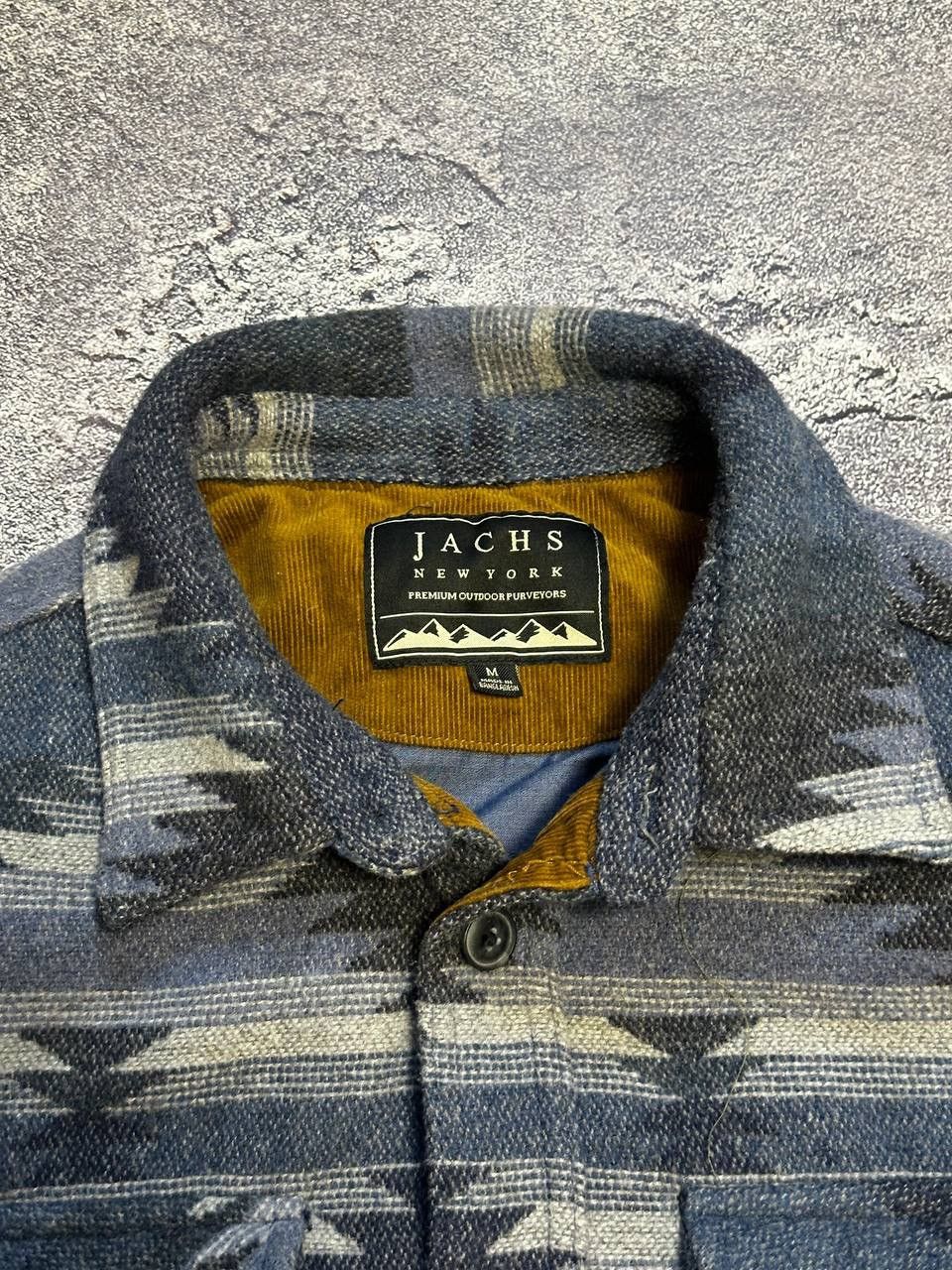 JACHS NY Jachs NY Blue Aztec Outdoor Wool Shirt Jacket Size US M / EU 48-50 / 2 - 6 Thumbnail