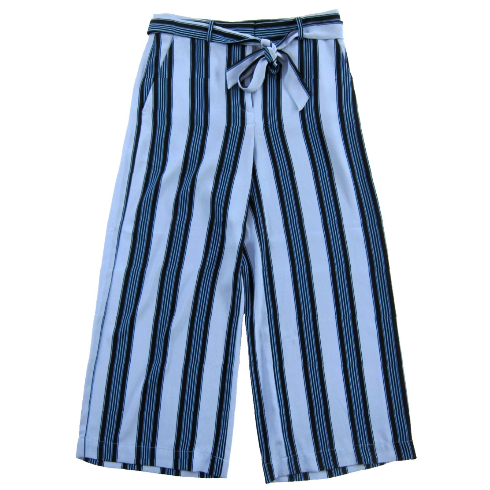 Ann Taylor NWT Ann Taylor LOFT Blue Stripe Pocket High Rise Wide Leg Pant Women Size 6 Size 28" / US 6 / IT 42 - 2 Thumbnail