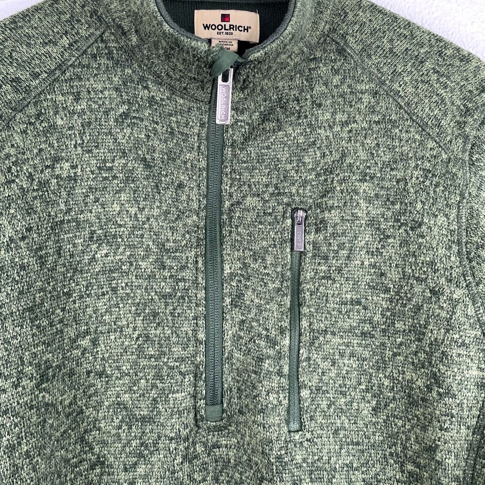 Vintage Woolrich Men's Green Half Zip Fleece Jacket Size M Size US M / EU 48-50 / 2 - 3 Thumbnail