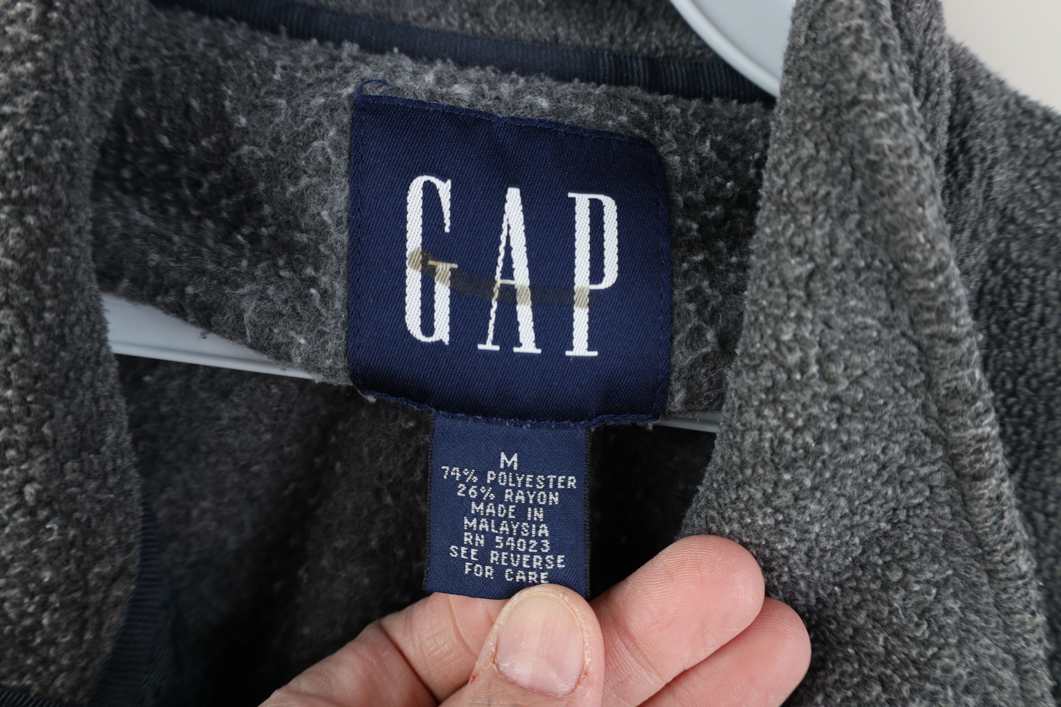 Gap Vintage 90s Gap Blank Full Zip Fleece Vest Jacket Gray Size US M / EU 48-50 / 2 - 9 Thumbnail
