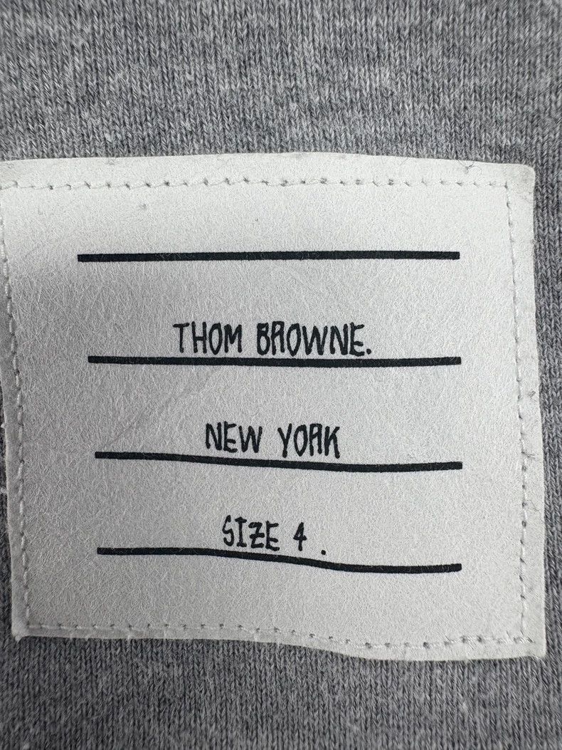 Thom Browne Thom Browne Grey four-striped hoodie Size US XL / EU 56 / 4 - 4 Thumbnail