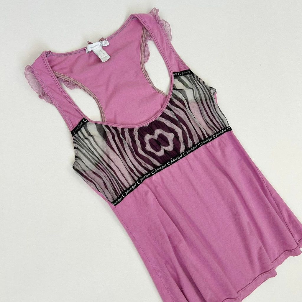 Just Cavalli y2k euro Cavalli pink tank top with mesh detail Size M / US 6-8 / IT 42-44 - 4 Thumbnail
