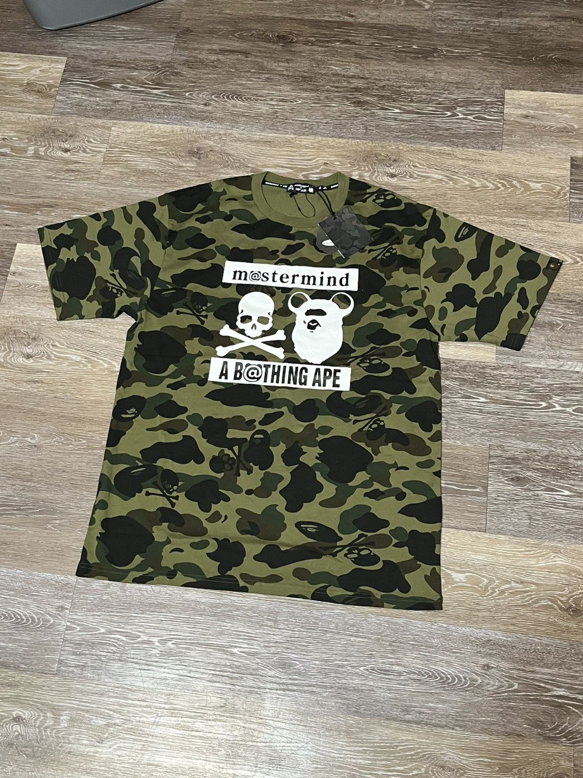 Bape × Mastermind Japan × Medicom Toy Dark Army Green ABC Skull Tee Mastermind X Medicom X Bape Size US XL / EU 56 / 4 - 1 Thumbnail