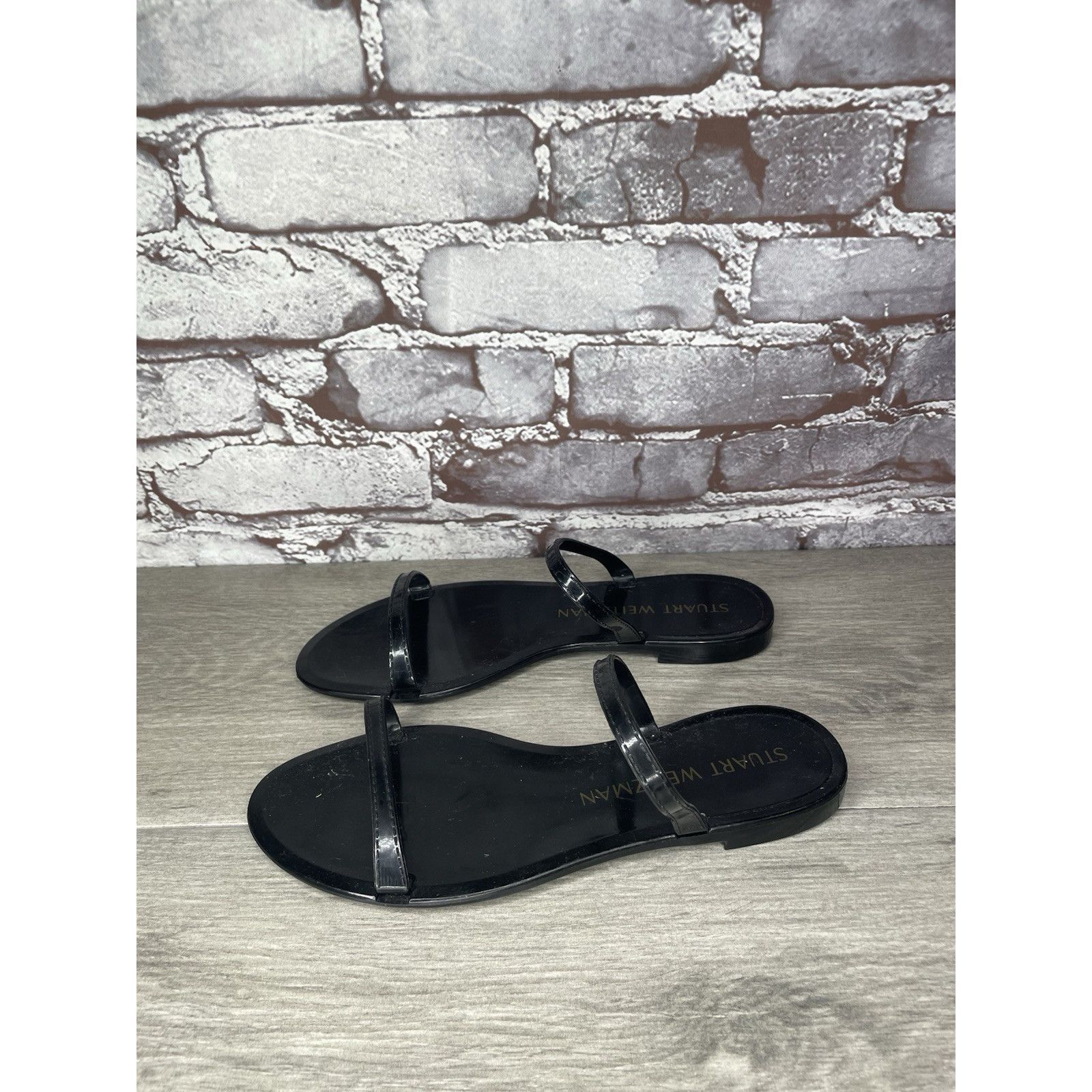 Stuart Weitzman Stuart Weitzman Black Sawyer Jelly Flats Slides Sandals Wome Size US 7 / IT 37 - 18 Thumbnail