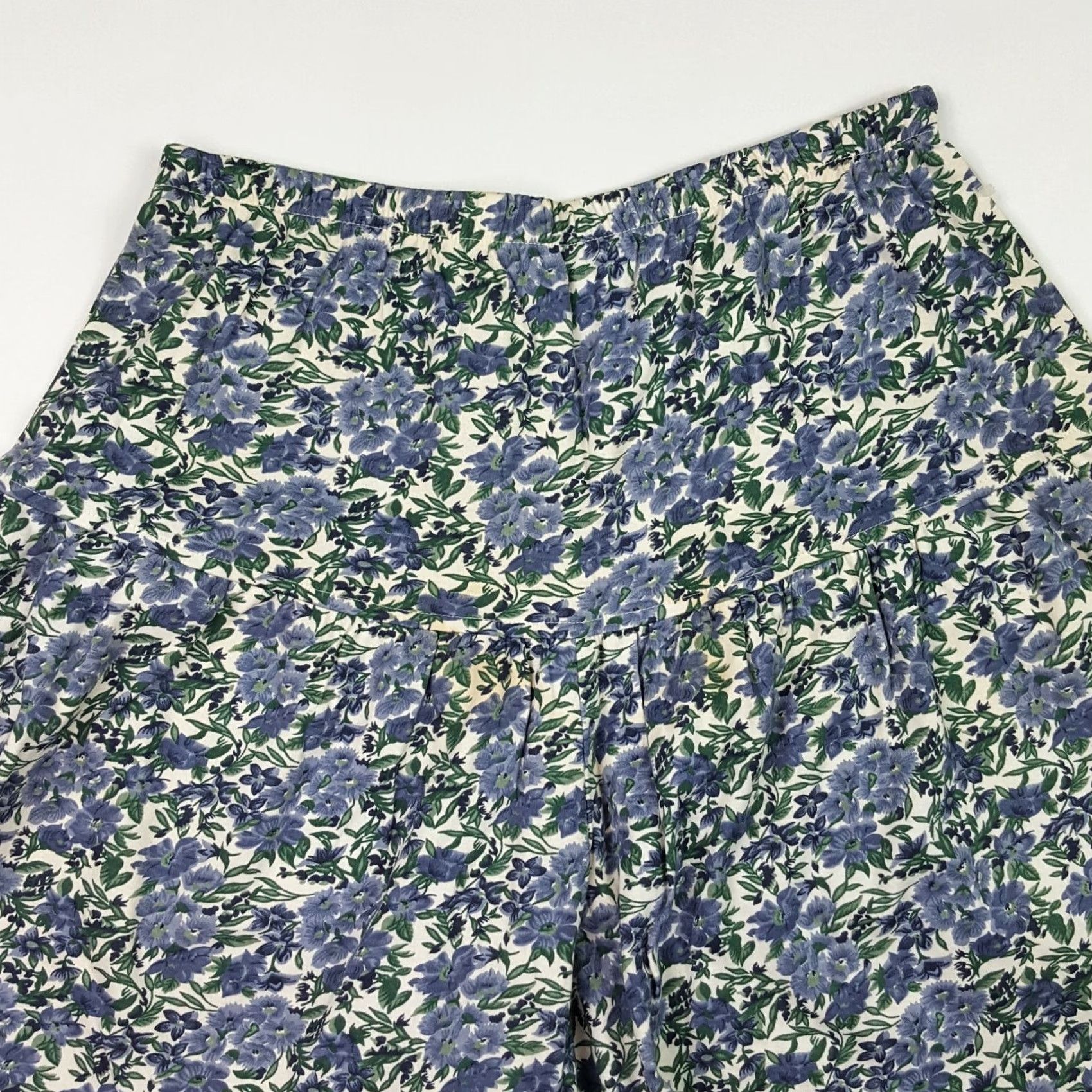 Vintage VINTAGE Over The Rainbow Womens Shorts Baggy Stretch Floral 80s Flower Blue L Size 24" / US 00 / IT 34 - 2 Thumbnail