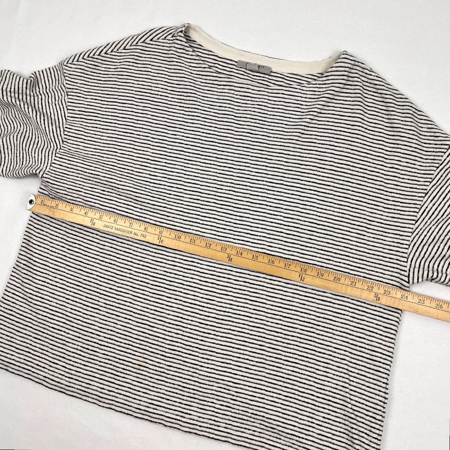 Allsaints VINTAGE AllSaints Adelise LS Stripe Tee Women XS Oversized Boxy Modernist Minimal Blouse Size XS / US 0-2 / IT 36-38 - 5 Thumbnail