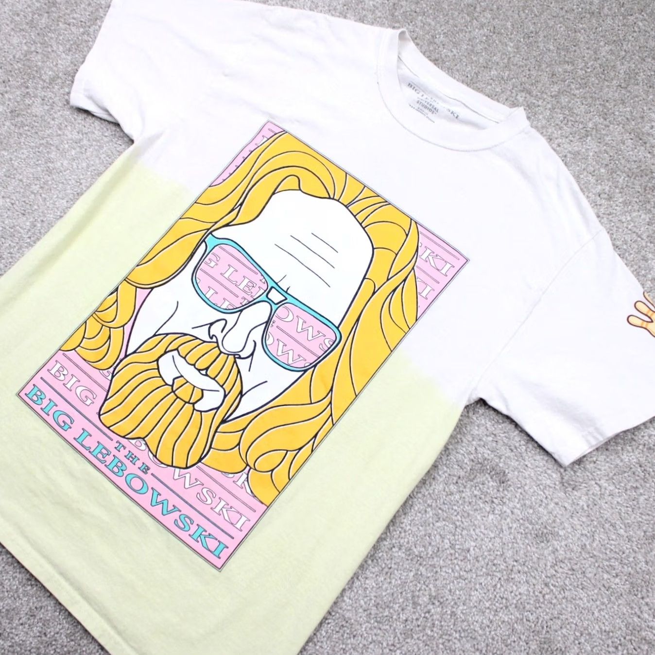 Vintage VINTAGE The Big Lebowski Shirt Mens Medium Yellow/White Universal Studios S/S Cotton Size US M / EU 48-50 / 2 - 3 Thumbnail