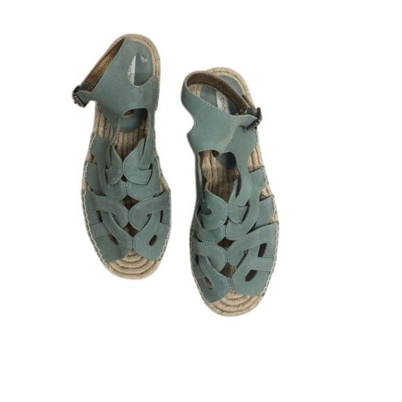 Other Cynthia Vincent Espadrille Platform Sandals Mint Green Suede Size US 7 / IT 37 - 4 Thumbnail