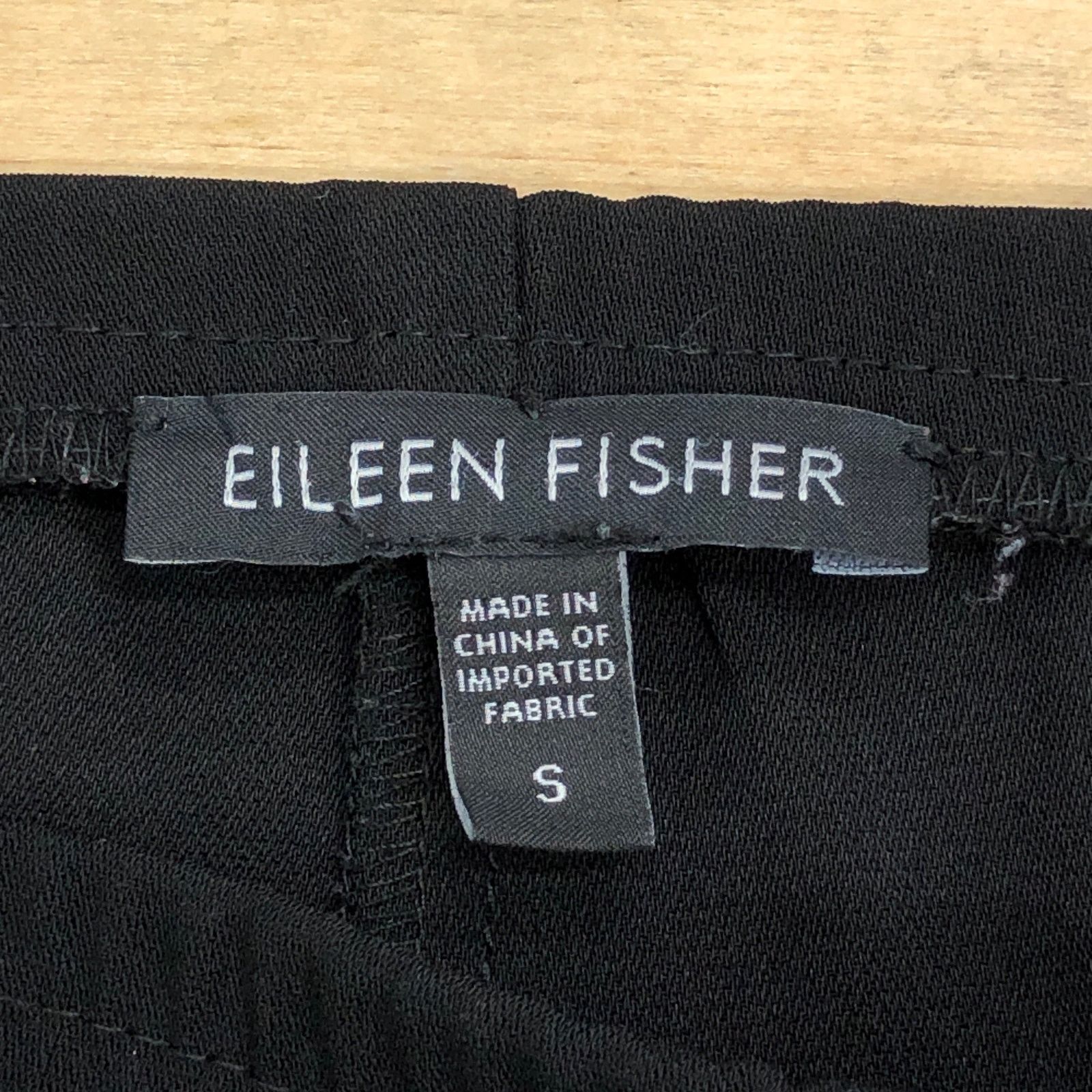 Eileen Fisher Eileen Fisher Size S Pants Straight Leg Side Zip Black Size 34" / US 12 / IT 48 - 10 Thumbnail