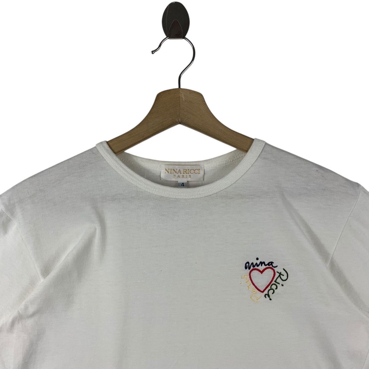 Designer × Nina Ricci NINA RICCI Small love logo spellout designer tee Size S / US 4 / IT 40 - 2 Thumbnail