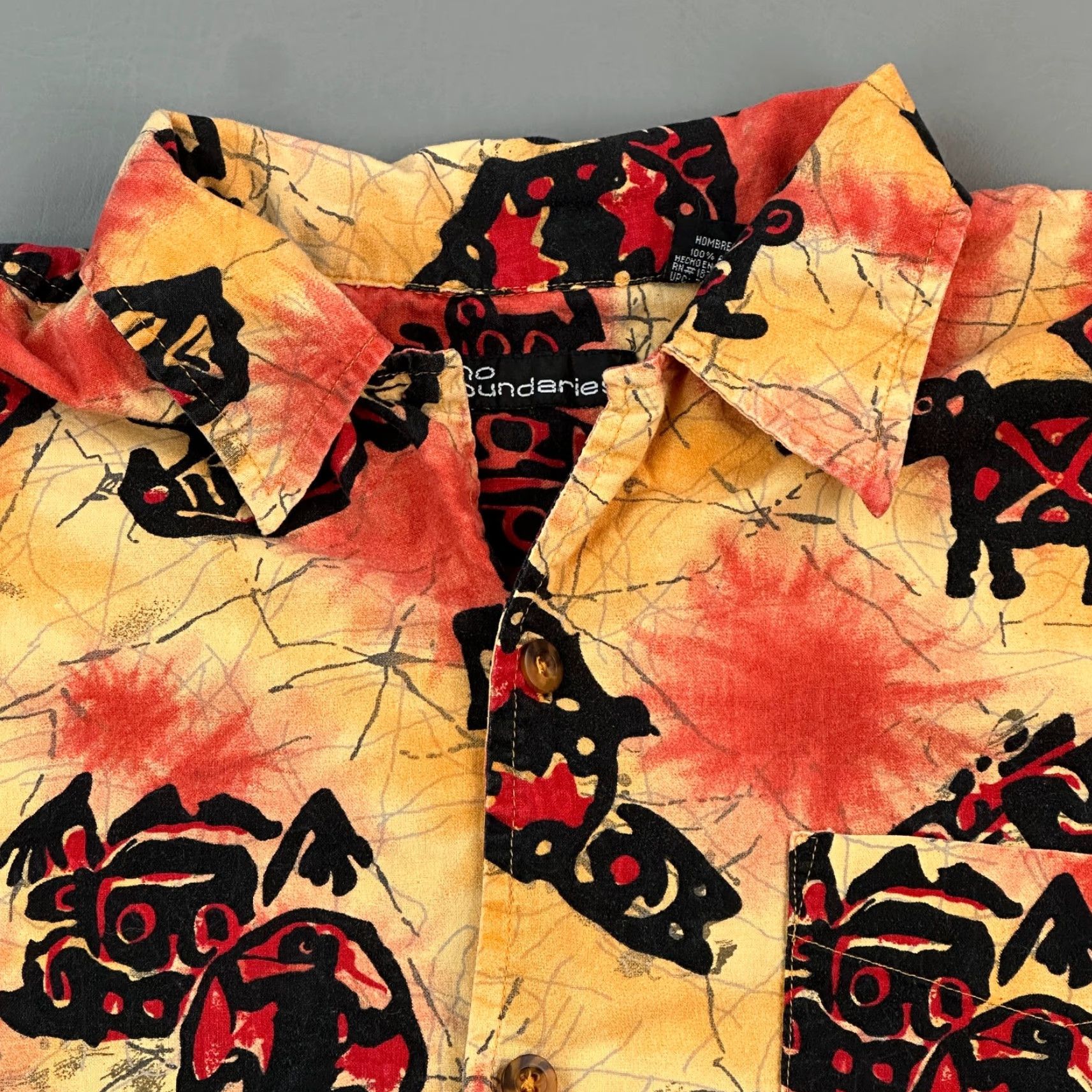 Vintage VINTAGE No Boundaries Shirt Mens 2XL Yellow Red Tiki Tribal Short Sleeve Camp Shirt Men 2XL Yellow Red Tiki Tribal Casual 90s Western Boys? Size US XXL / EU 58 / 5 - 2 Thumbnail
