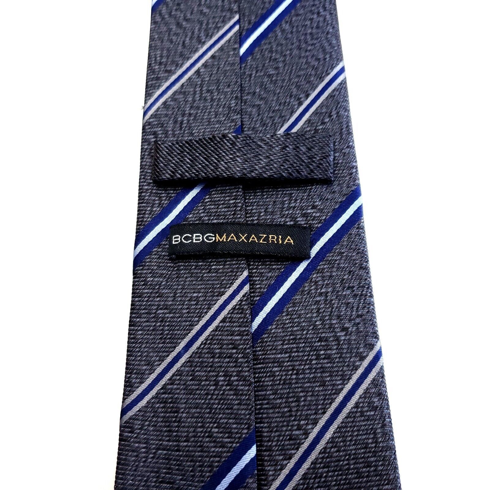 Bcbgmaxazria BCBG Maxazria Gray Silk Tie Woven Striped Size ONE SIZE - 4 Thumbnail