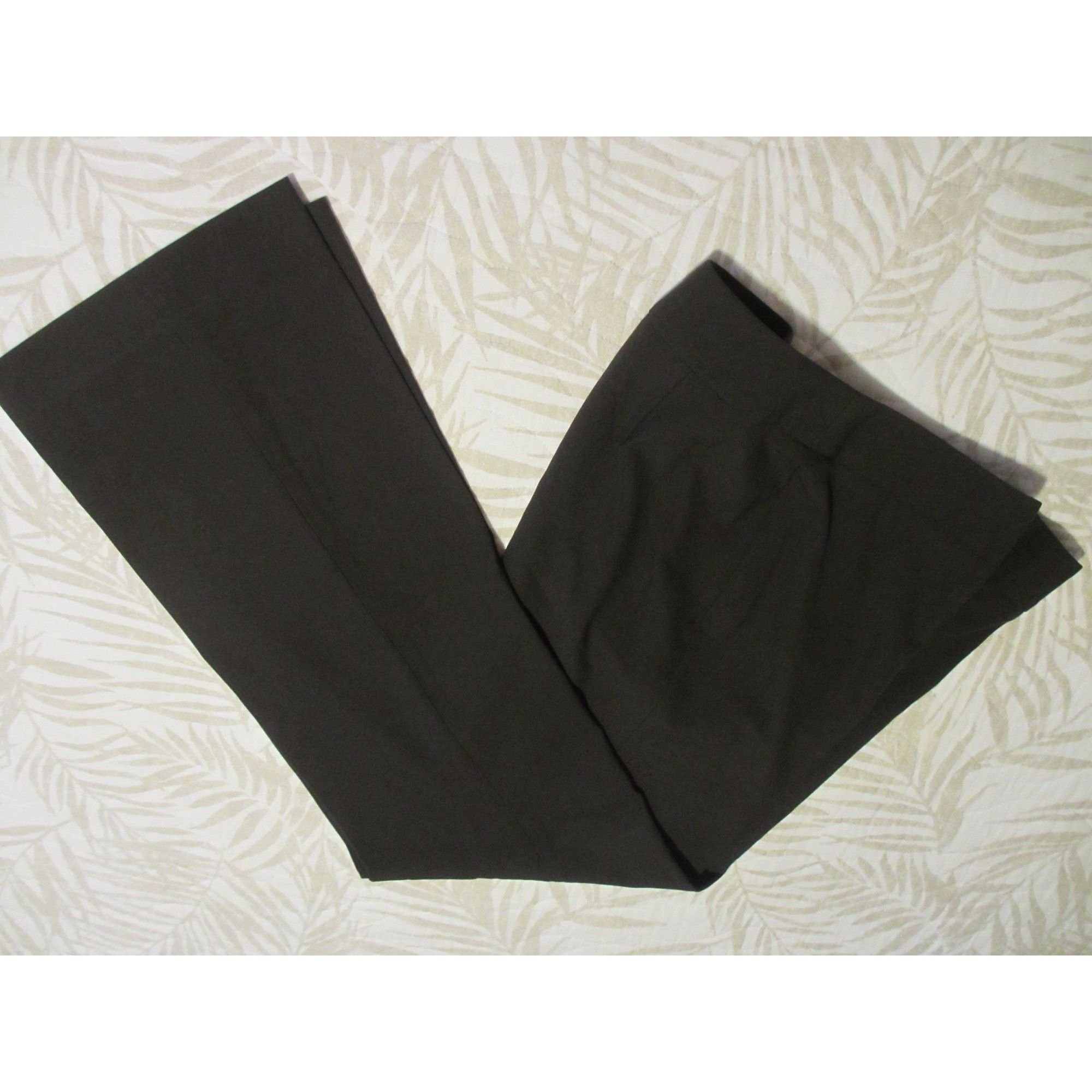 Talbots Talbots Womens Classic Fit Brown Wide-Leg Trousers Size 10L Size 32" / US 10 / IT 46 - 2 Thumbnail