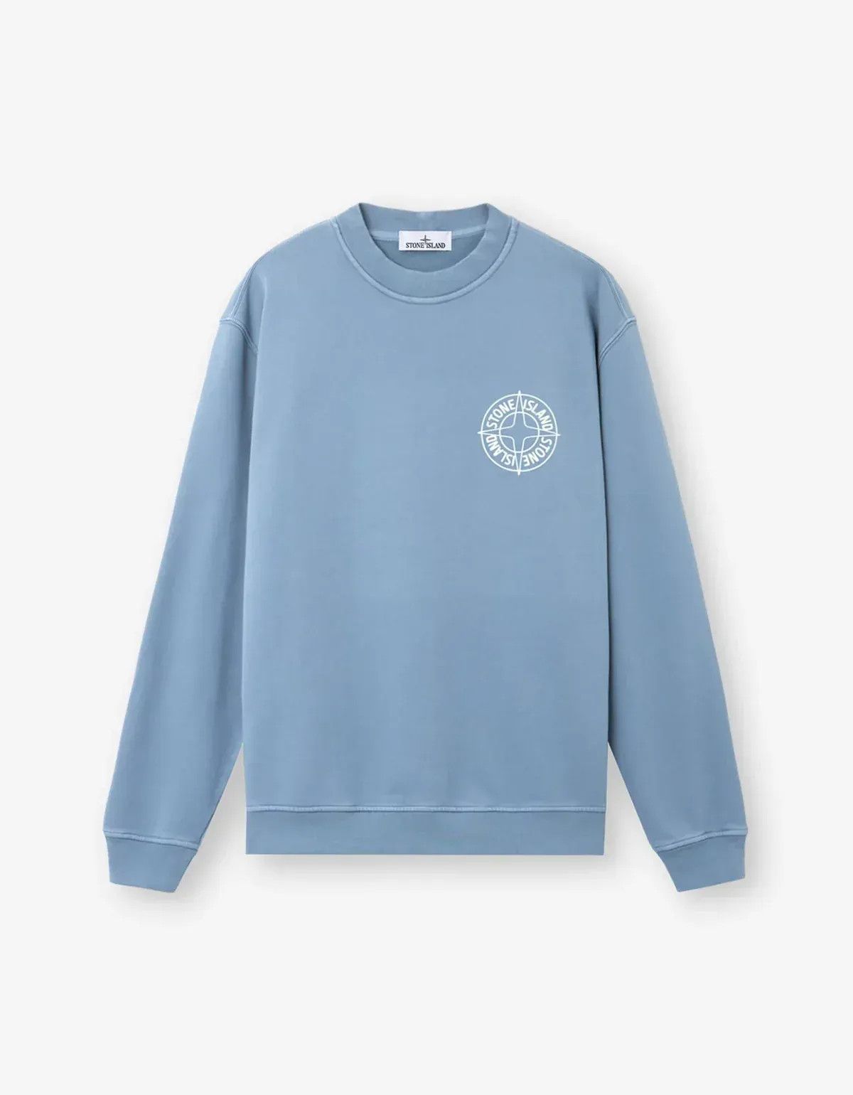 Stone Island Avio Blue Logo Sweatshirt