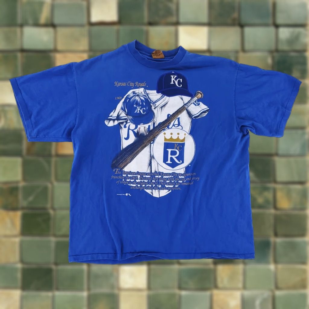 Nutmeg Nutmeg Kansas City Royals VTG 90s Single Stitch T Shirt Blue Mens XL Size US XL / EU 56 / 4 - 1 Thumbnail