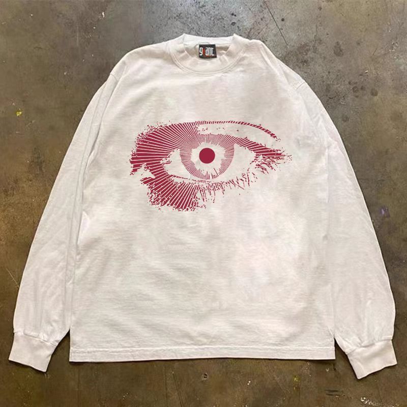 Japanese Brand × Vintage White troll eye pattern long sleeve tee Size US L / EU 52-54 / 3 - 1 Thumbnail