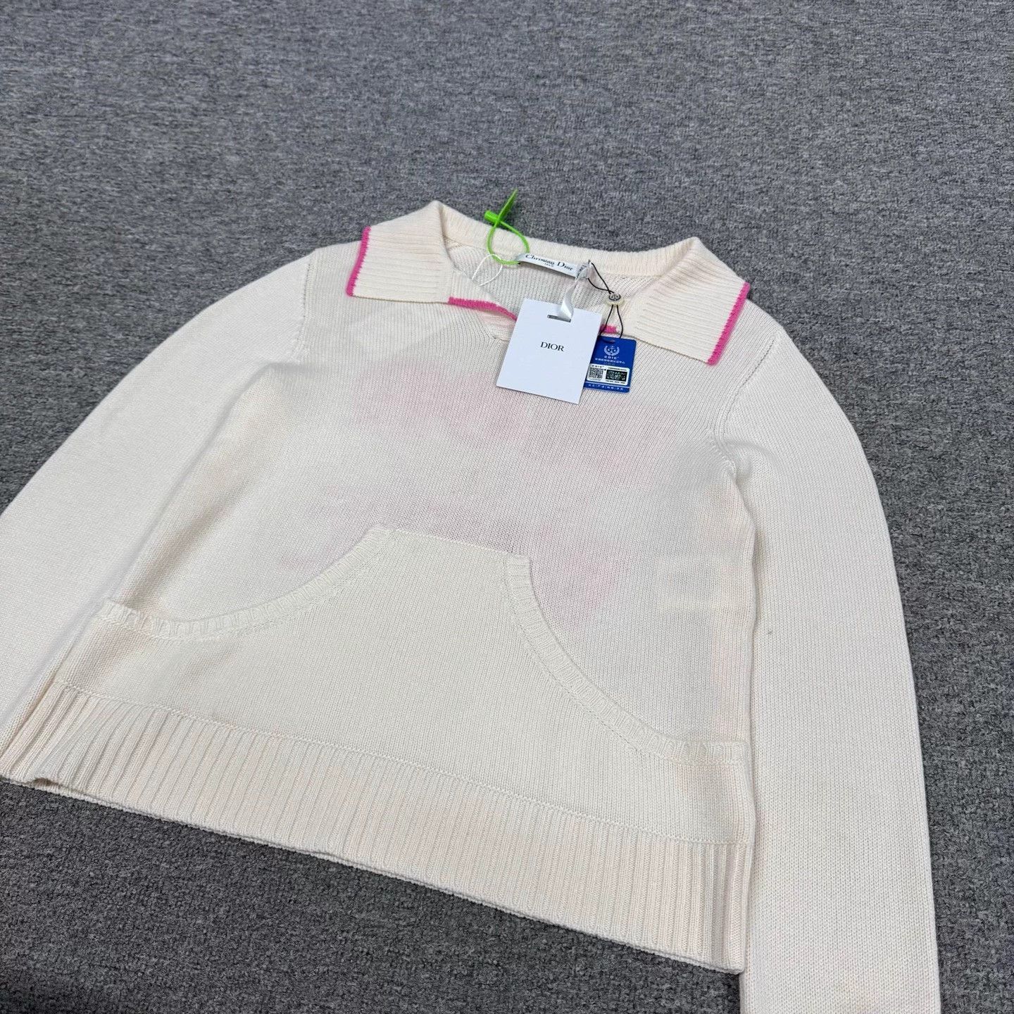Dior Dior men's cashmere sweater 40 pink back logo striped cuffs Size M / US 6-8 / IT 42-44 - 4 Thumbnail