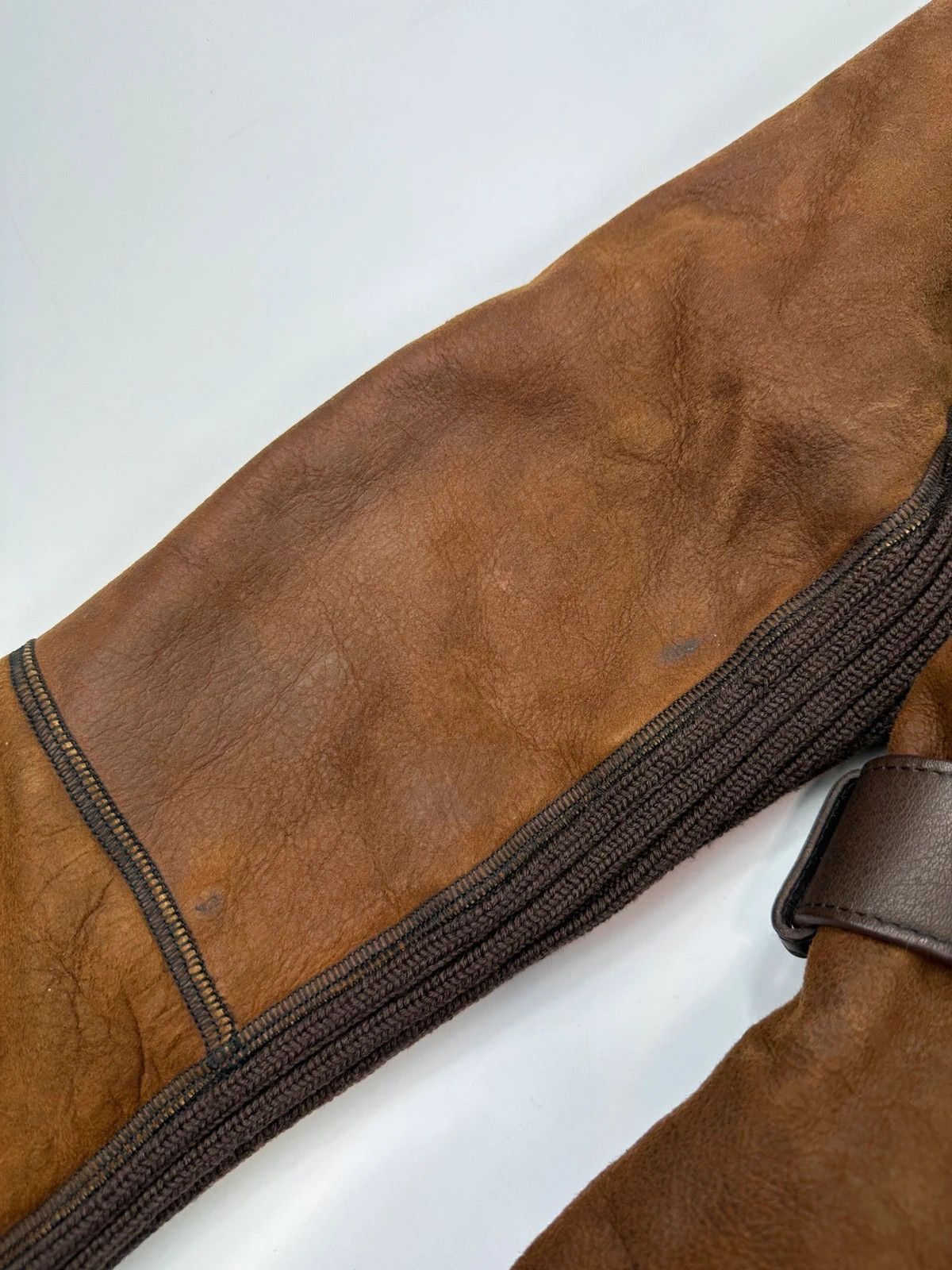 Prada Prada Sport FW01-05 Brown Leather & Wool Belted Coat Size L / US 10 / IT 46 - 11 Thumbnail
