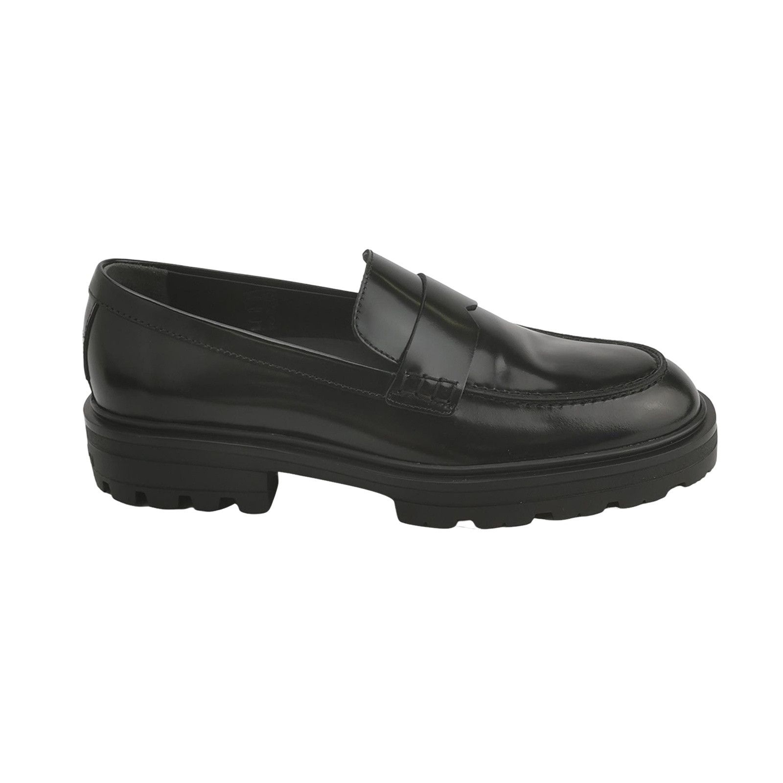 Hogan Hogan Black Leather Penny Loafers EU 40.5 Size US 7 / EU 40 - 1 Thumbnail
