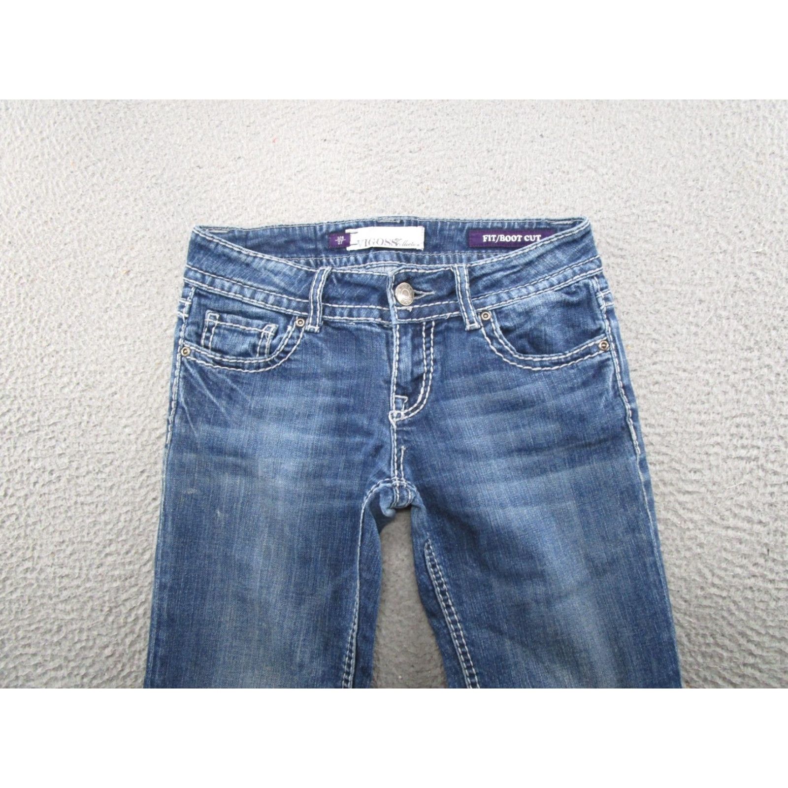 Vintage VIGOSS Jeans Bootcut Women’s Denim Blue 4 Bootcut 5-Pocket Zip Cotton Blend VTG Y2K Thin Stitch Spring Summer Fall Womens Size 27" / US 4 / IT 40 - 3 Thumbnail